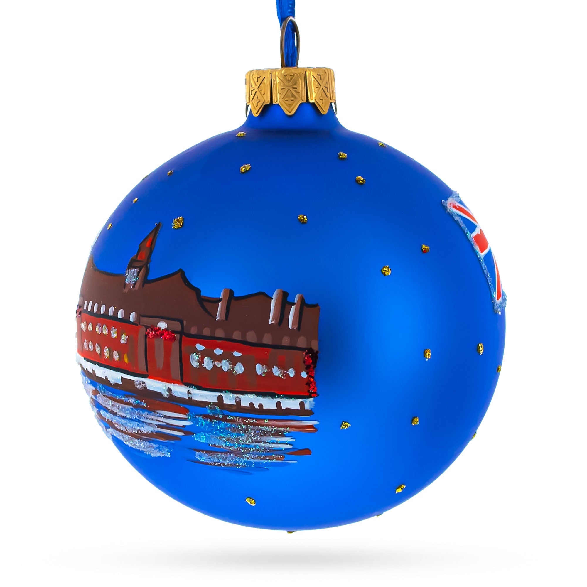 London, United Kingdom Glass Christmas Ornament 3.25 Inches