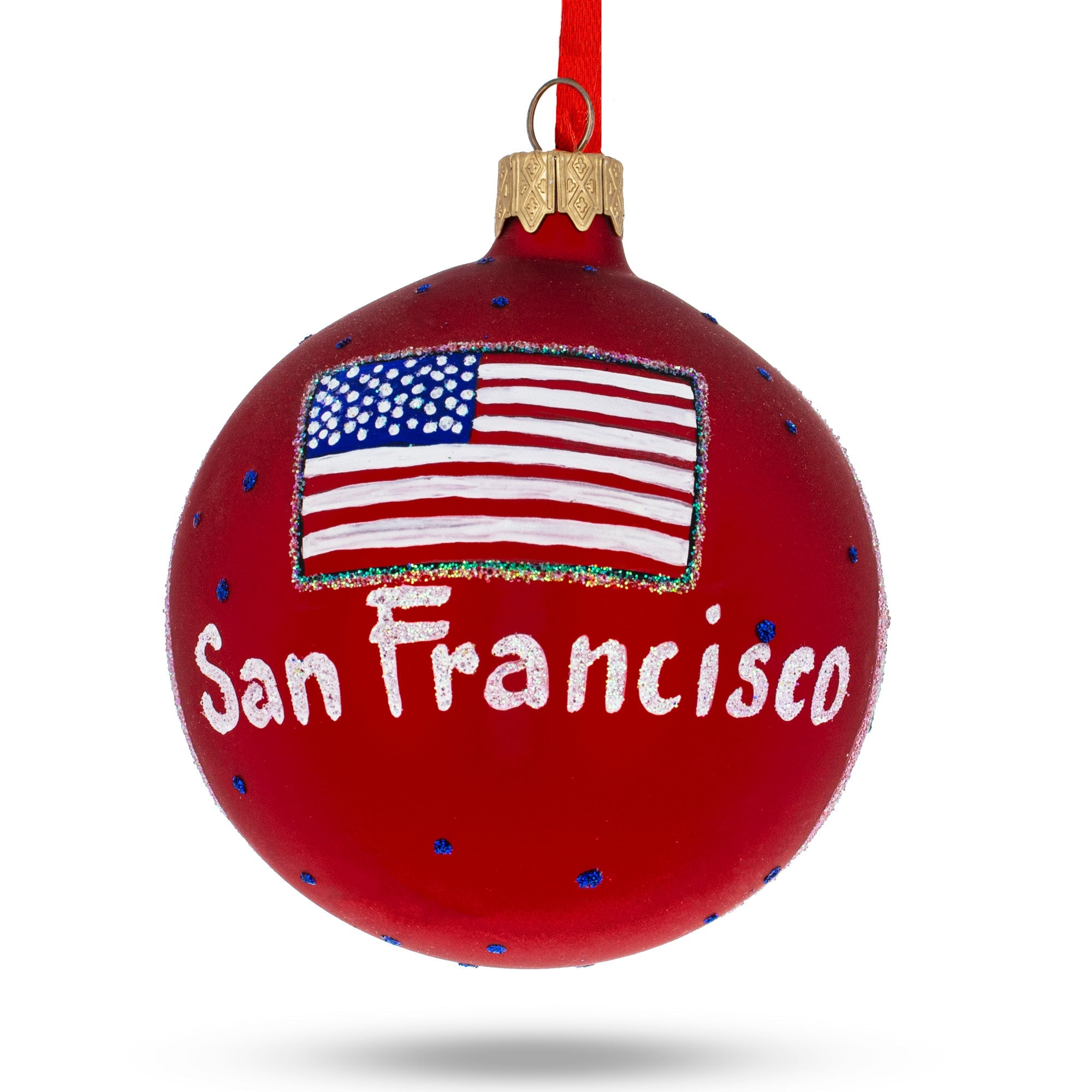 Golden Gate Bridge, San Francisco, California, Usa Glass Christmas Ornament 3.25 Inches