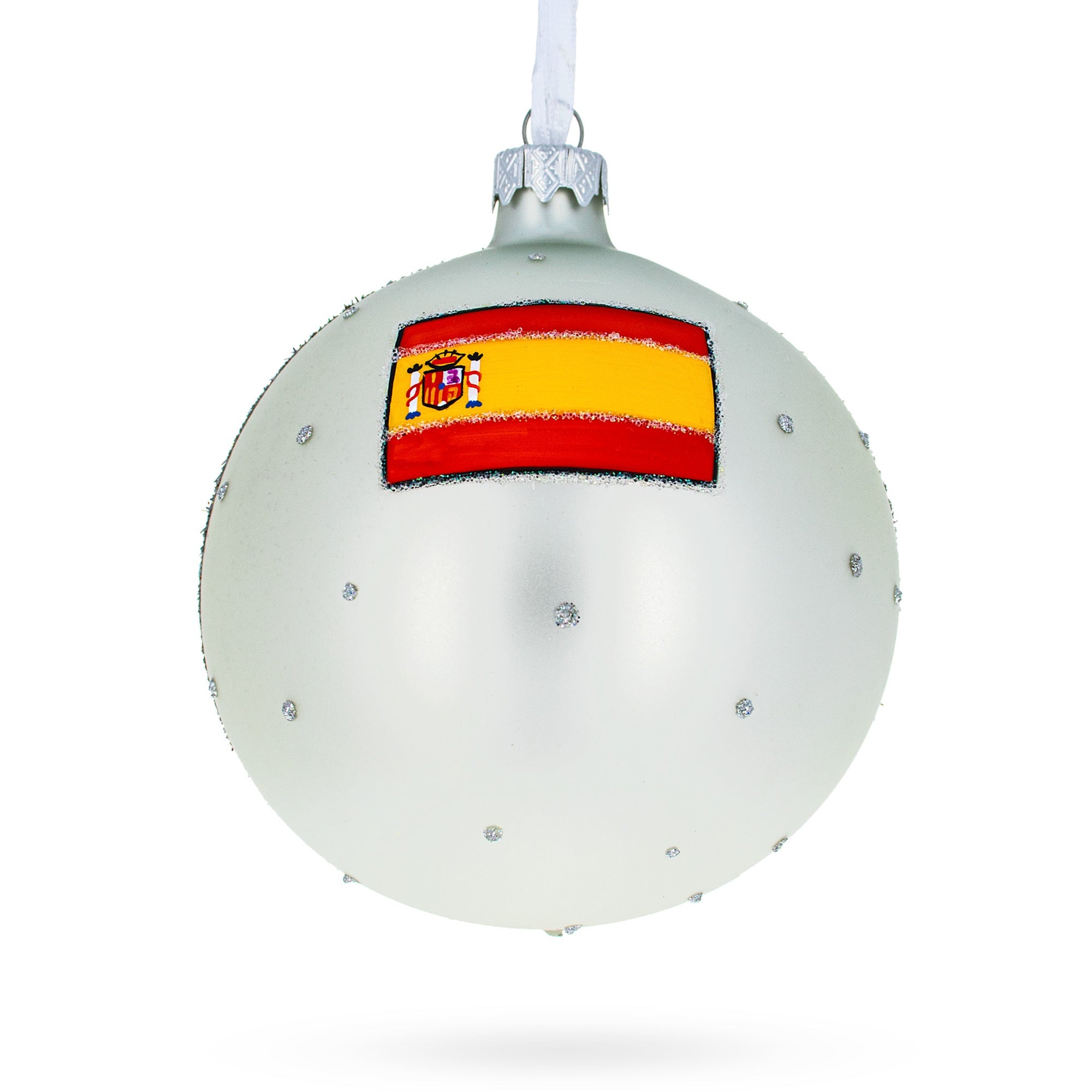 Plaza Mayor, Madrid, Spain Glass Ball Christmas Ornament 4 Inches