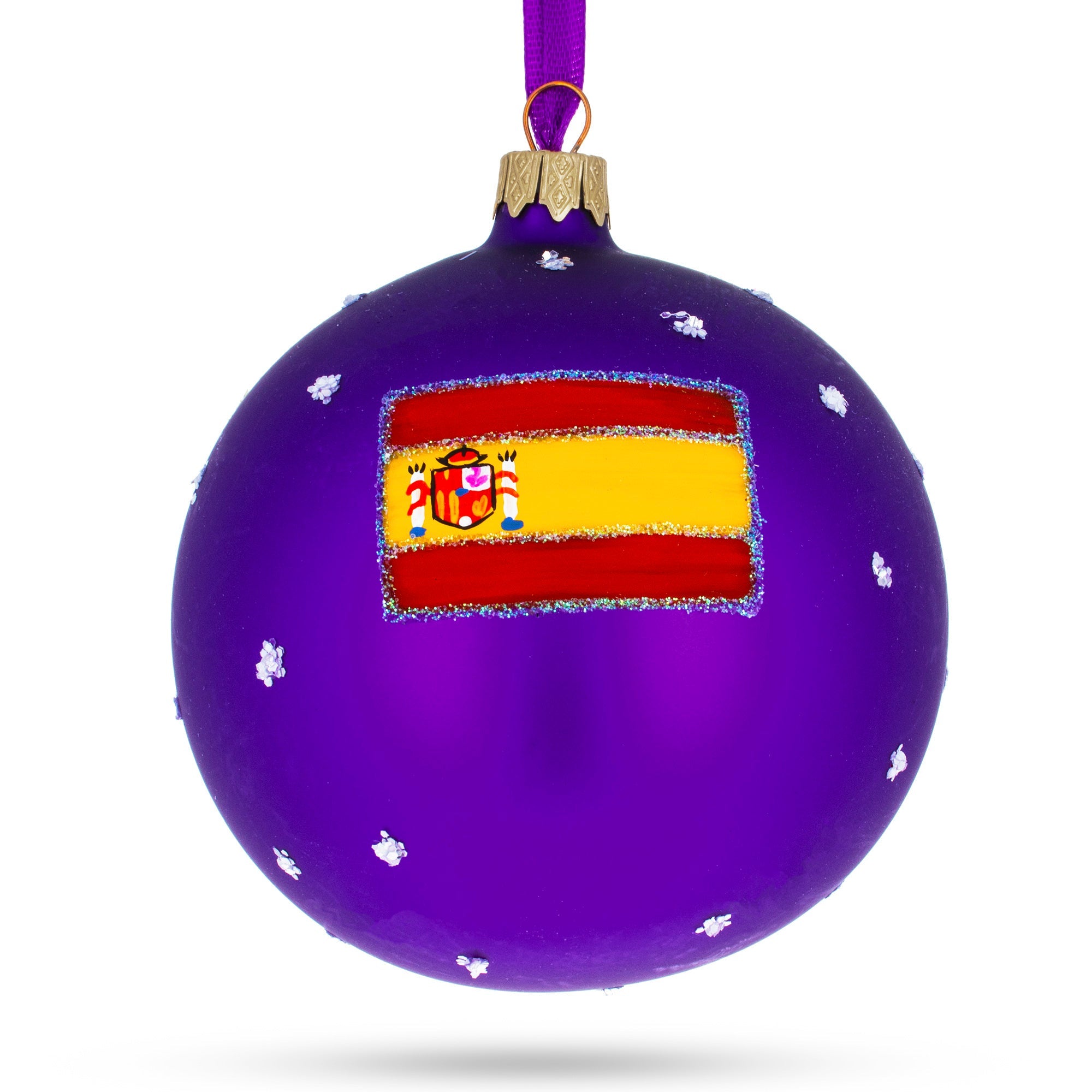 Gran Via, Madrid, Spain Glass Ball Christmas Ornament 4 Inches