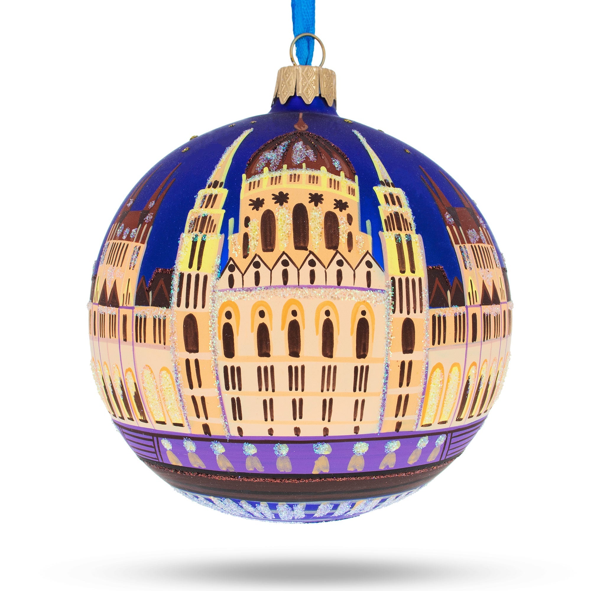 Budapest Parliament, Hungary Glass Ball Christmas Ornament 4 Inches