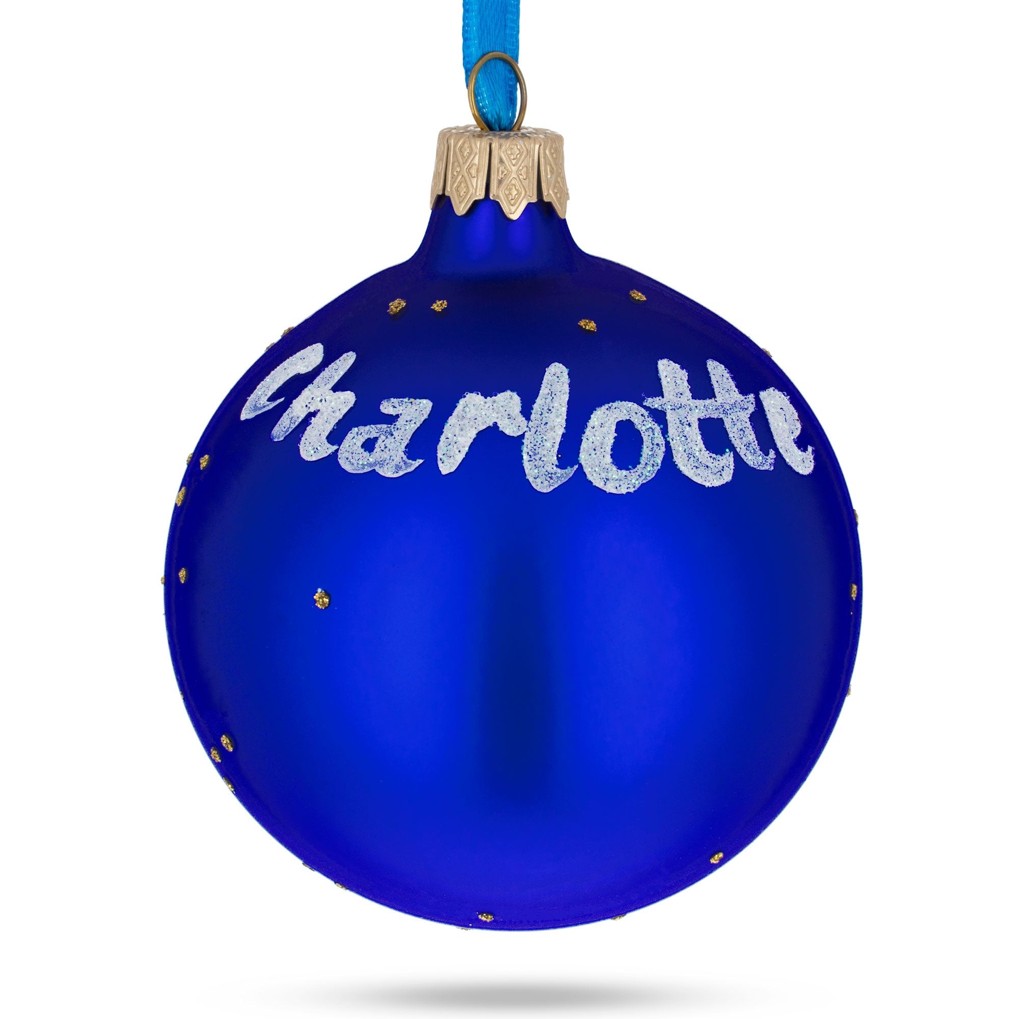 Charlotte, North Carolina, Usa Glass Christmas Ornament 3.25 Inches