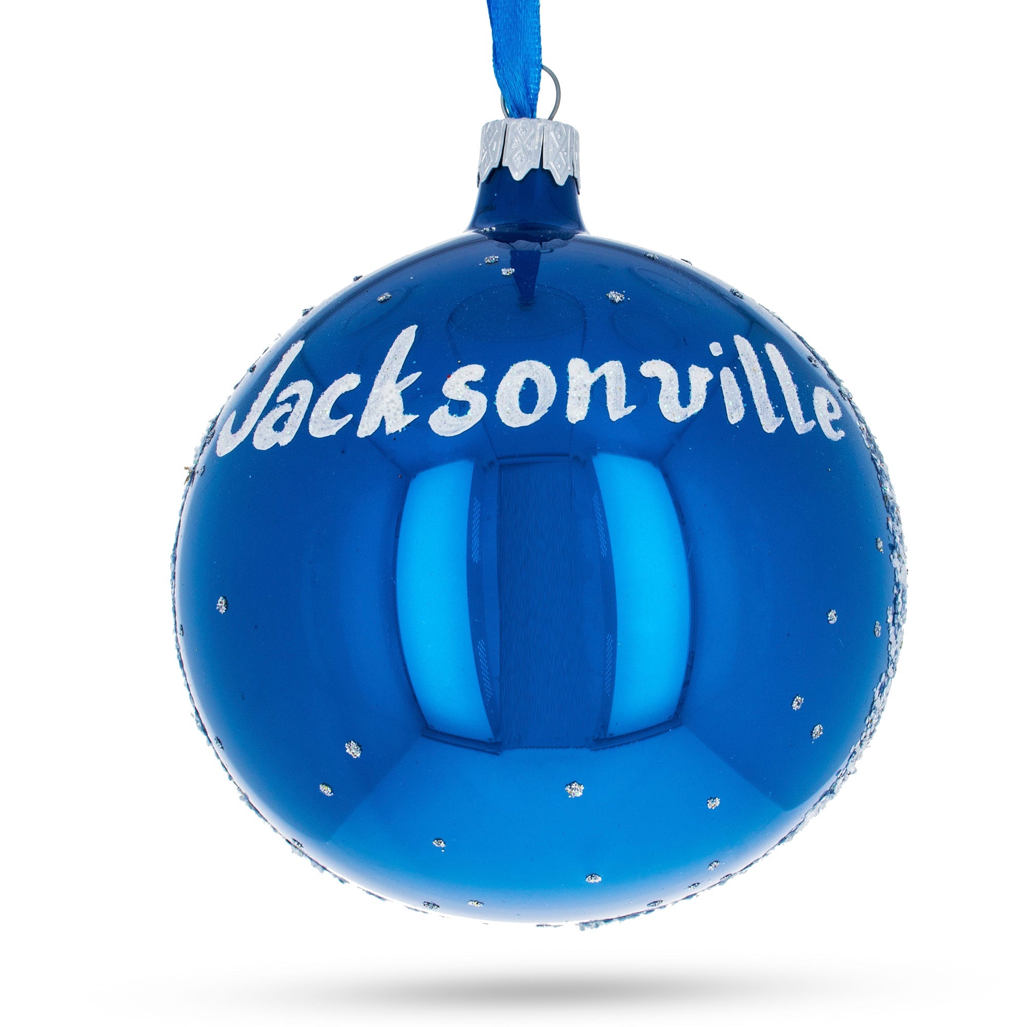 Jacksonville, Florida, Usa Glass Ball Christmas Ornament 4 Inches