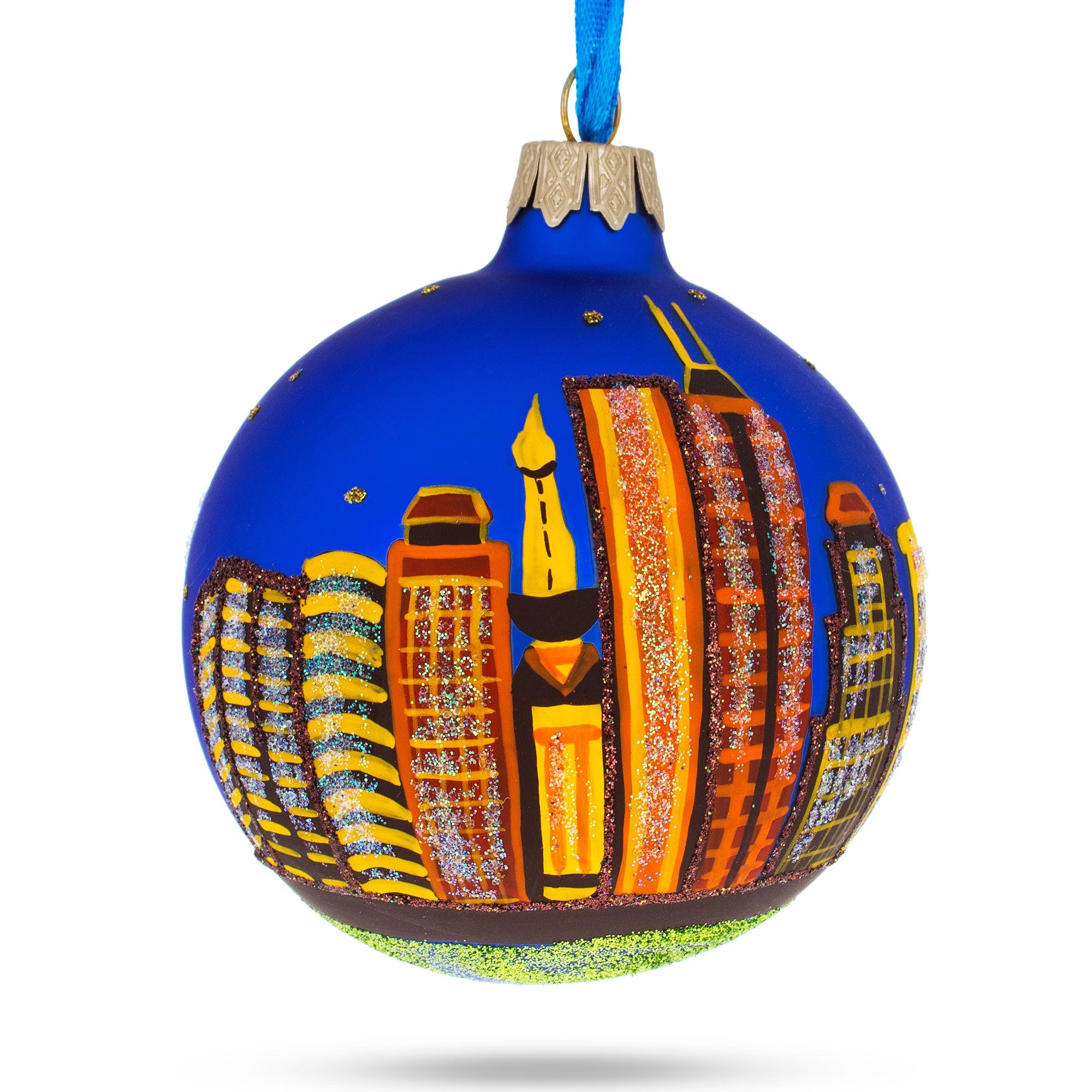 Indianapolis, Indiana, Usa Glass Christmas Ornament 3.25 Inches