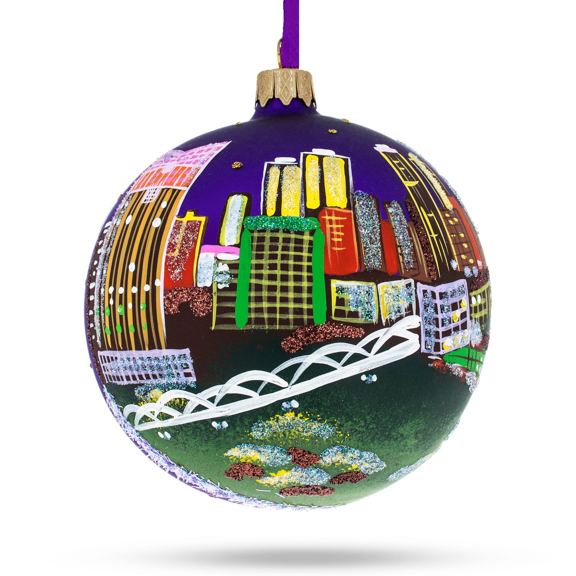 Fort Worth, Texas, Usa Glass Ball Christmas Ornament 4 Inches