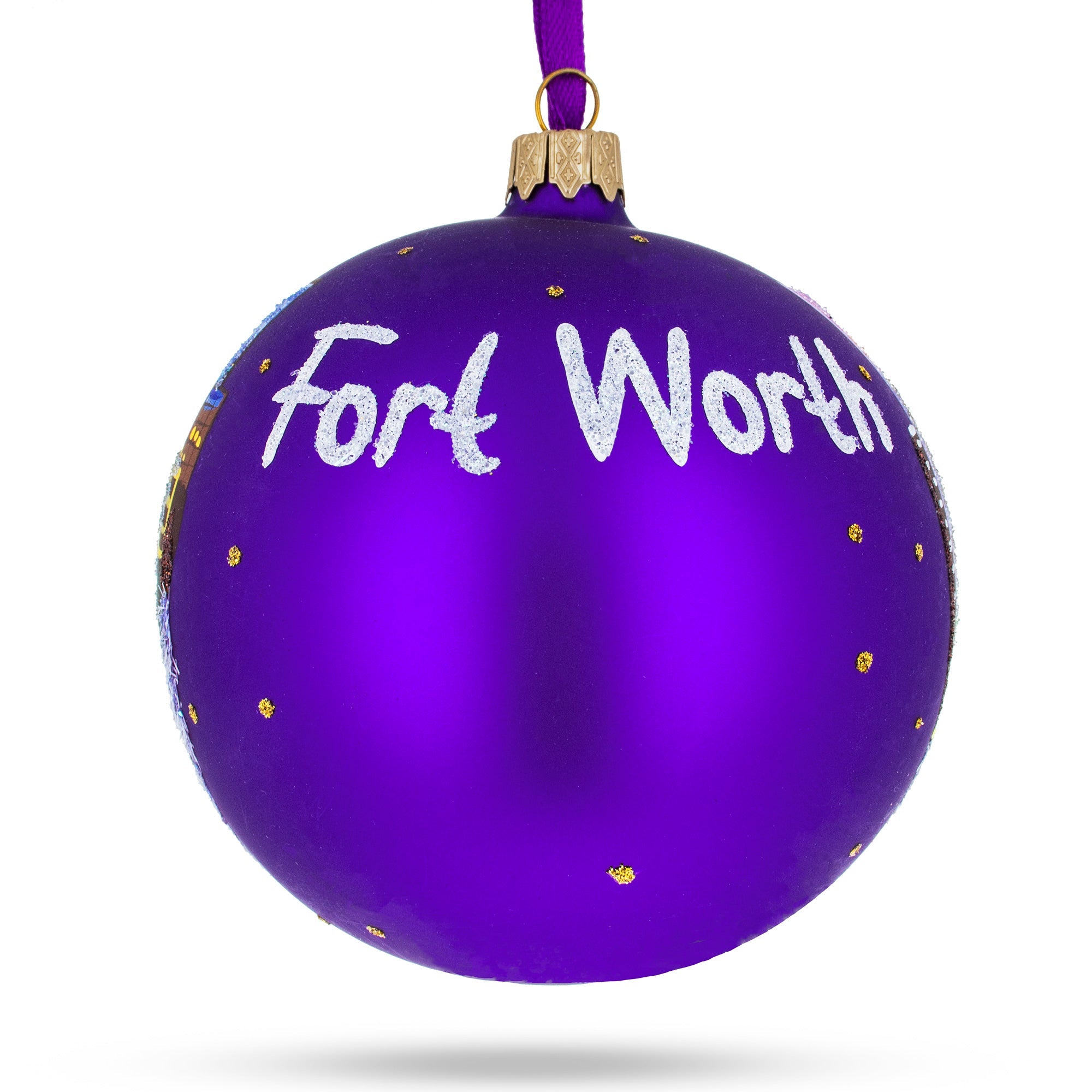 Fort Worth, Texas, Usa Glass Ball Christmas Ornament 4 Inches