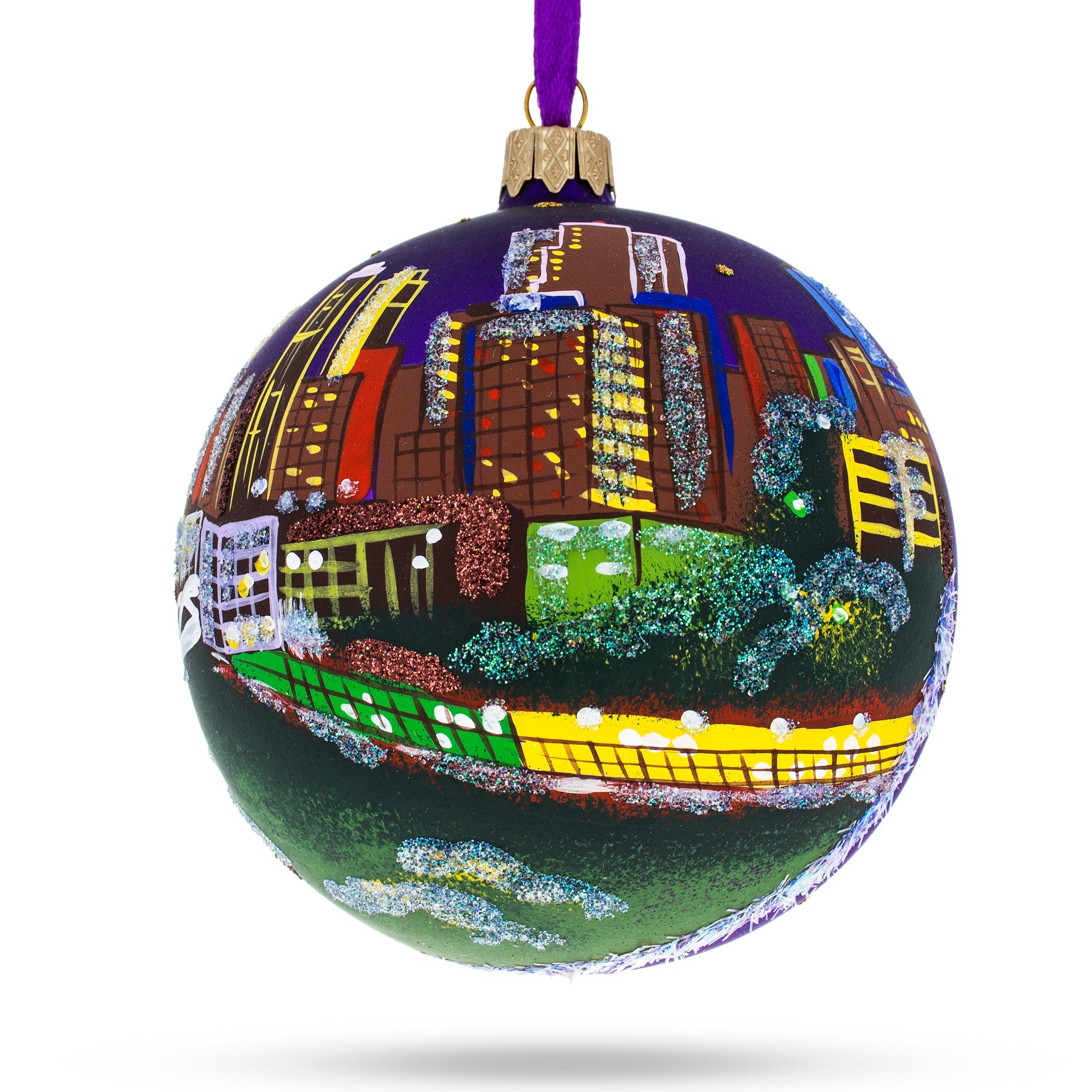 Fort Worth, Texas, Usa Glass Ball Christmas Ornament 4 Inches