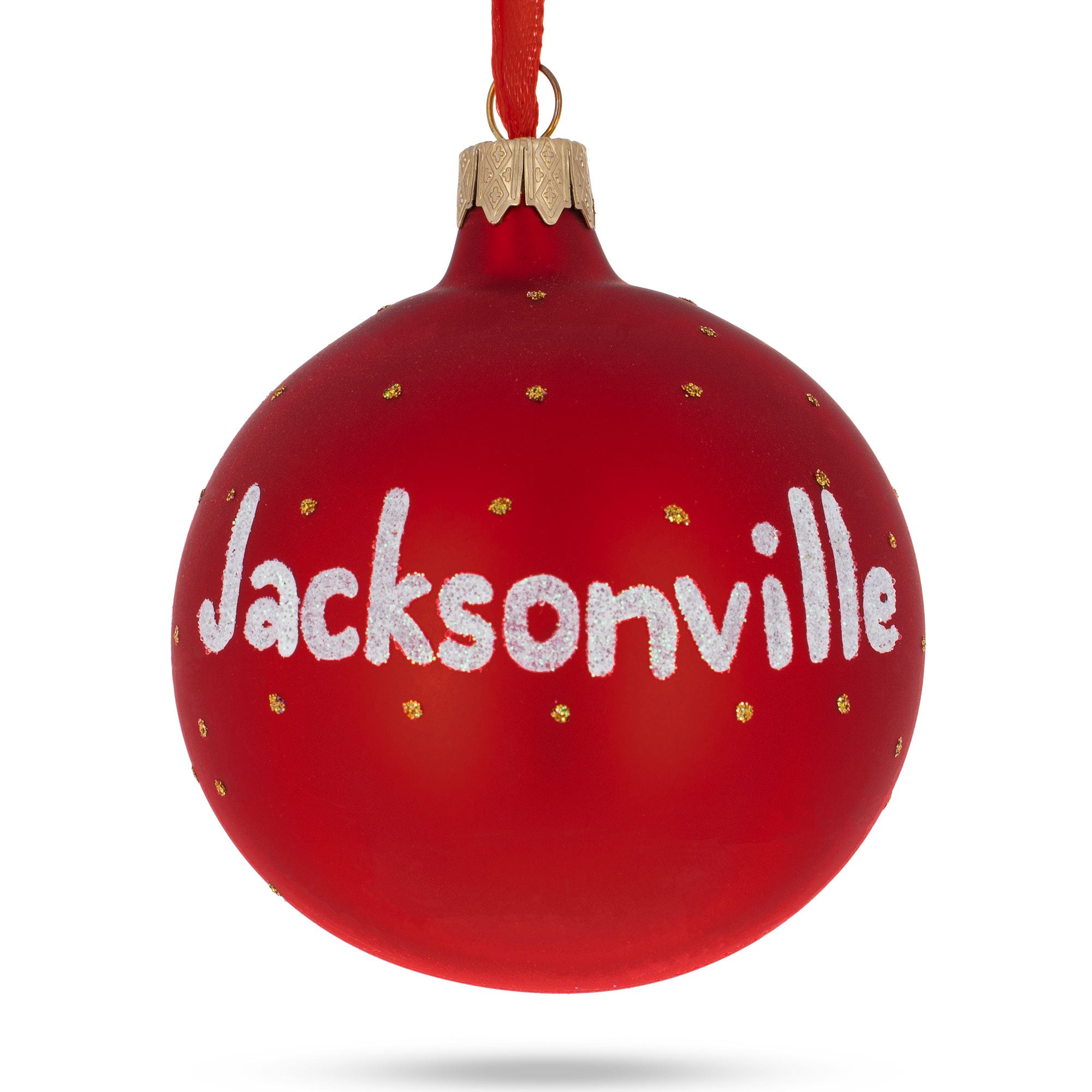 Jacksonville, Florida, Usa Glass Christmas Ornament 3.25 Inches