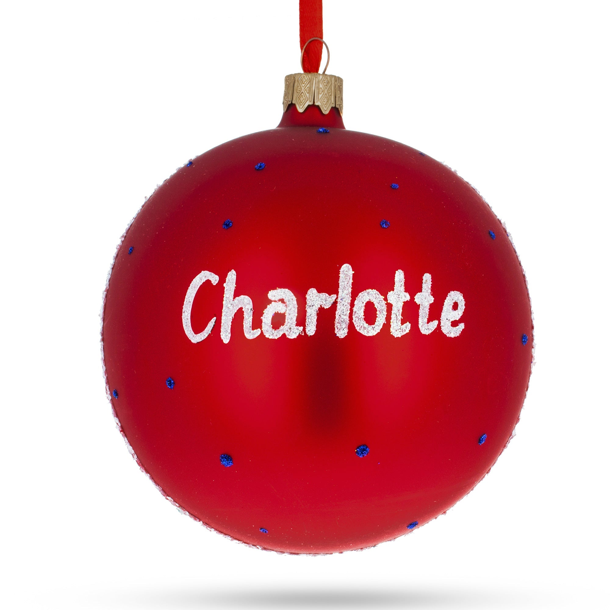 Charlotte, North Carolina, Usa Glass Ball Christmas Ornament 4 Inches