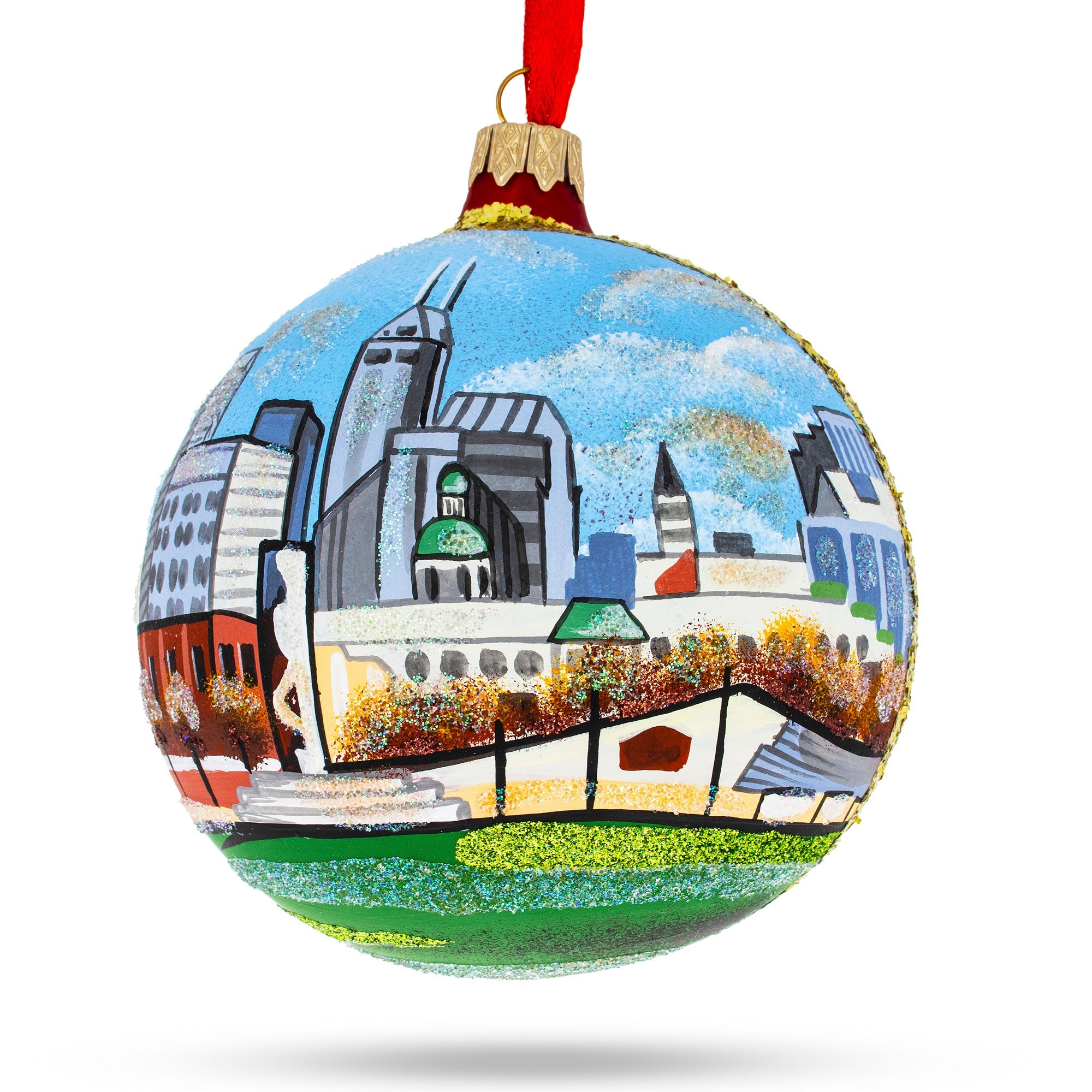 Indianapolis, Indiana, Usa Glass Ball Christmas Ornament 4 Inches