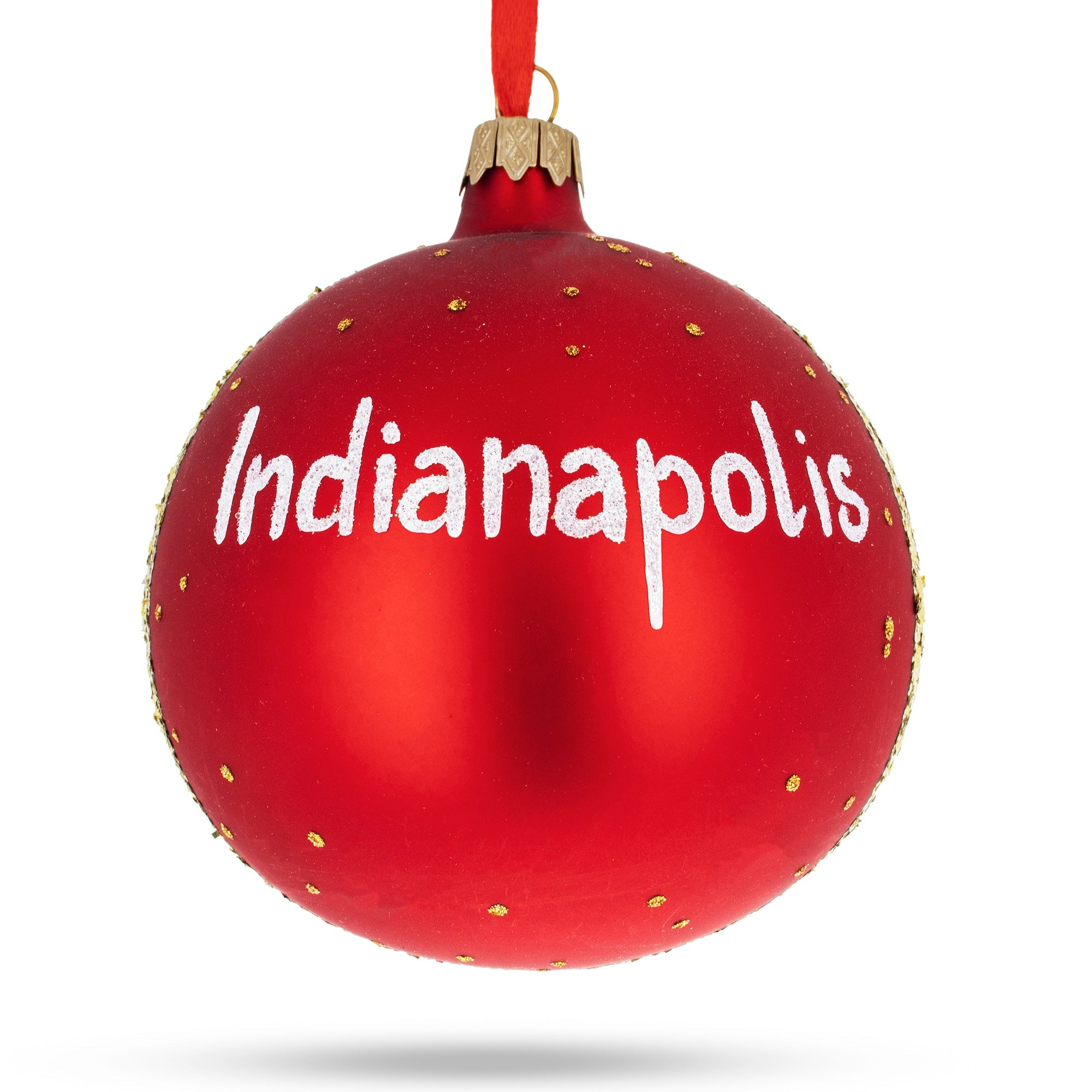 Indianapolis, Indiana, Usa Glass Ball Christmas Ornament 4 Inches