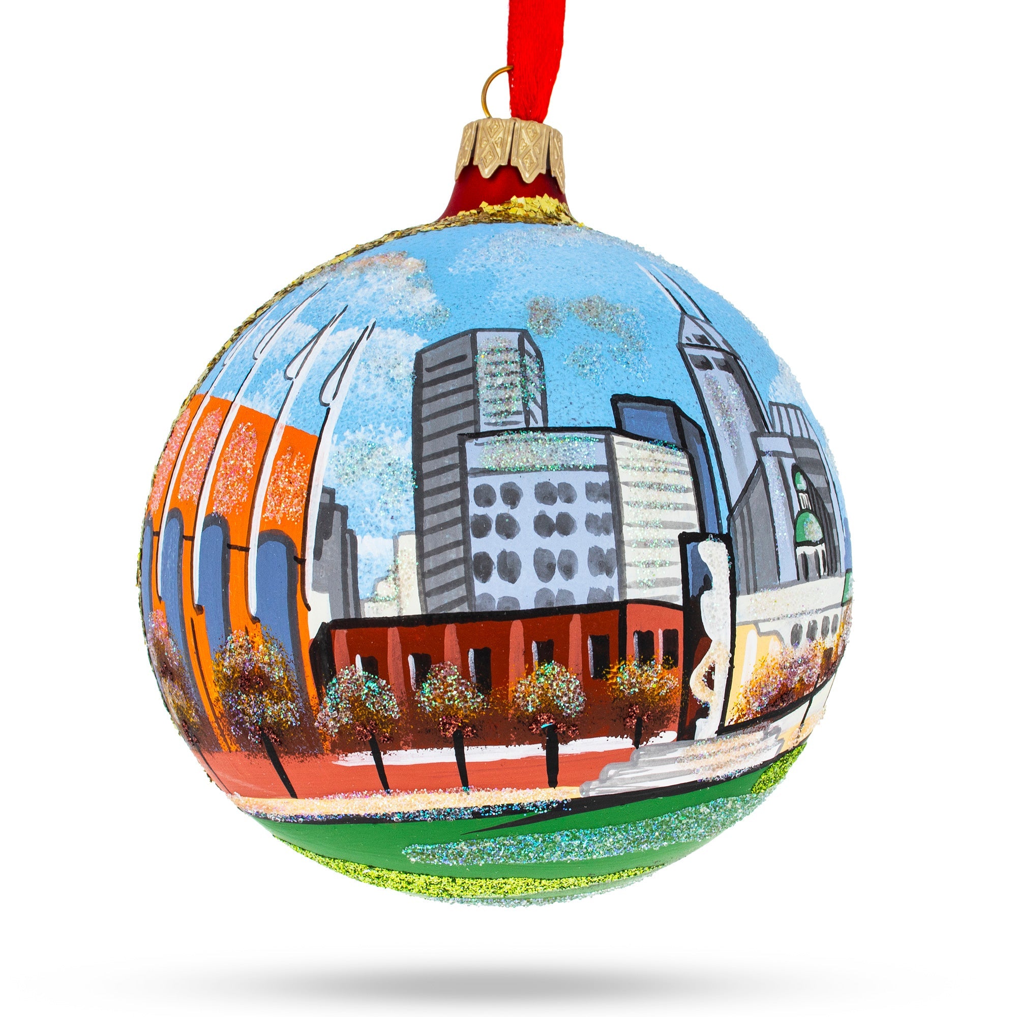 Indianapolis, Indiana, Usa Glass Ball Christmas Ornament 4 Inches