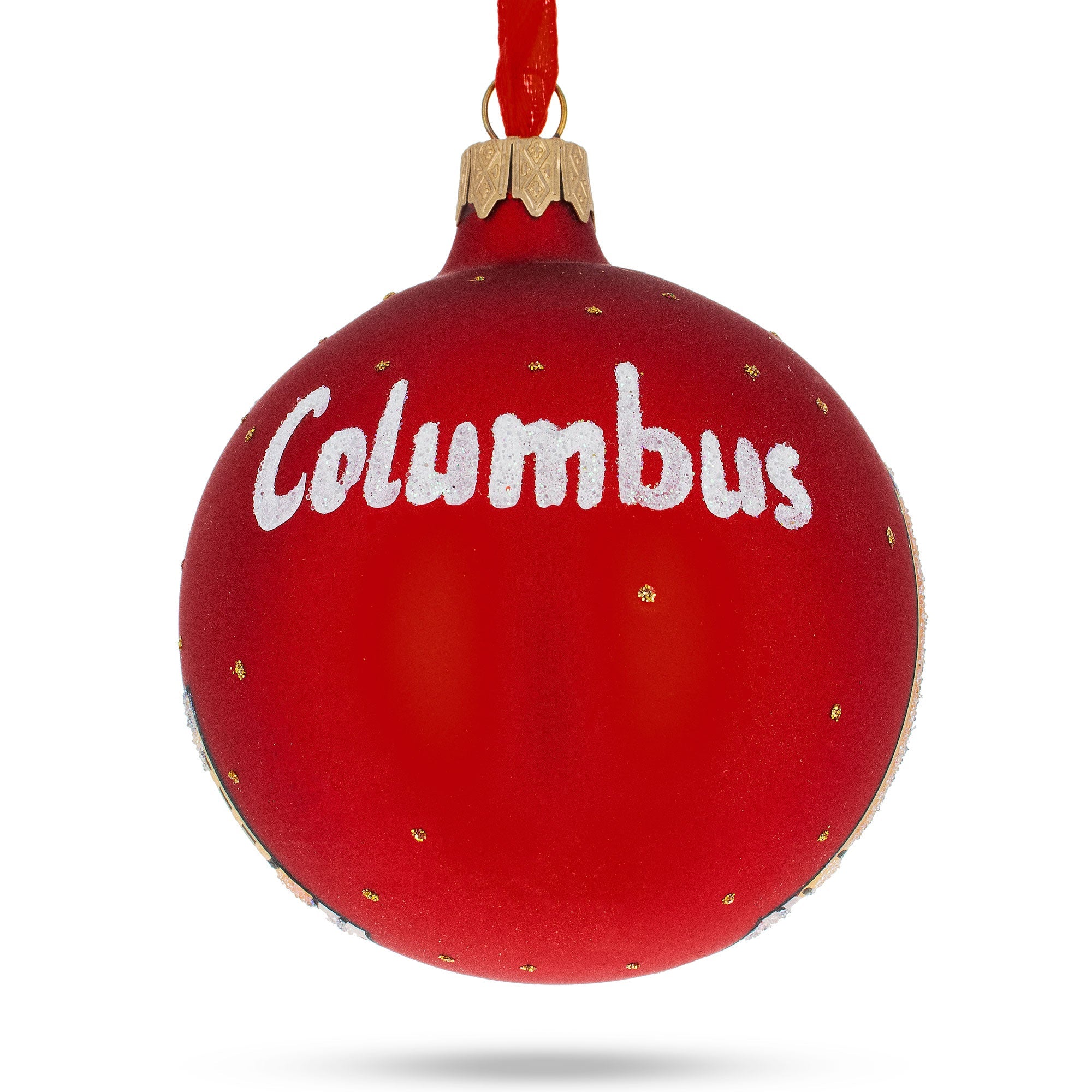 Columbus, Ohio, Usa Glass Christmas Ornament 3.25 Inches