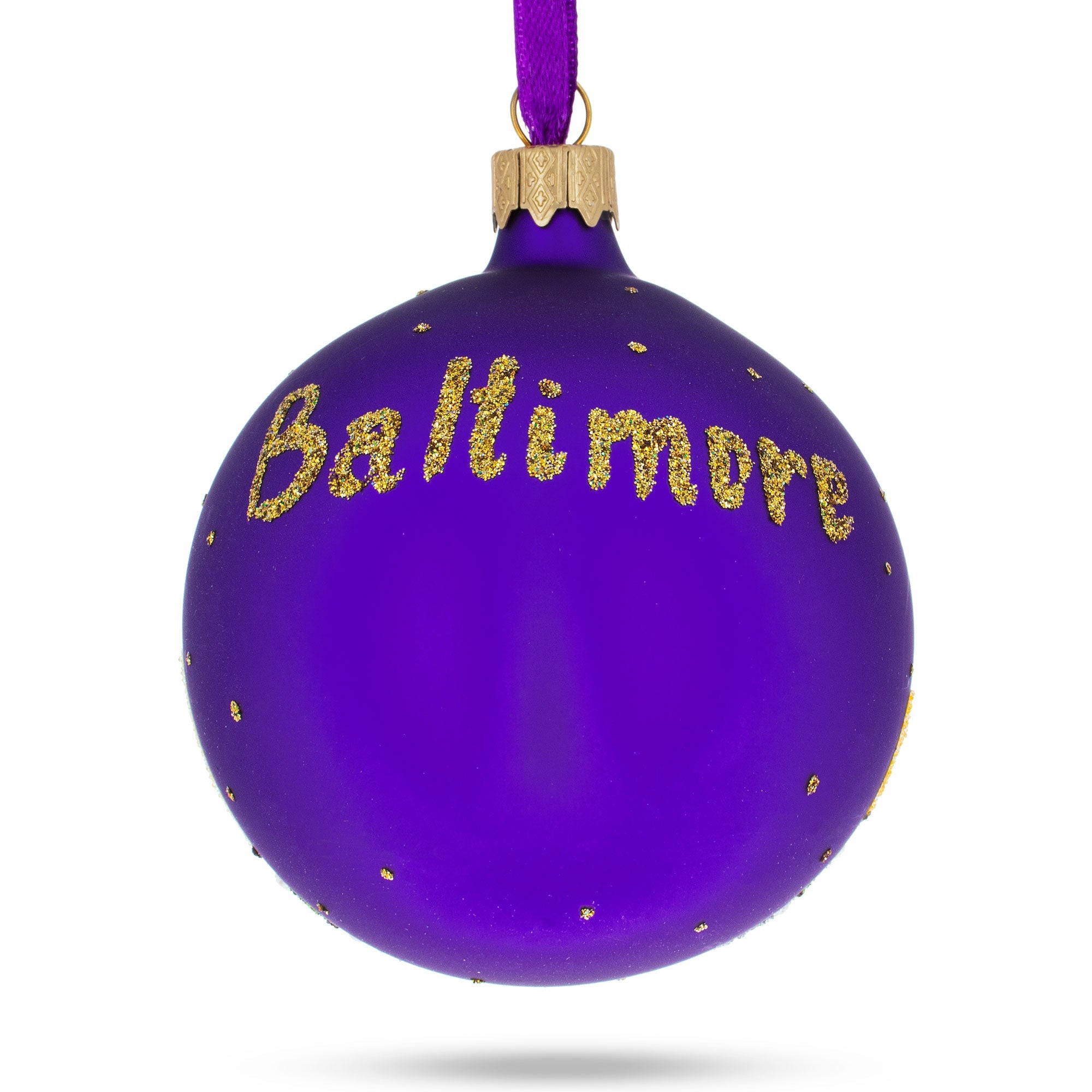 Baltimore, Maryland, Usa Glass Christmas Ornament 3.25 Inches