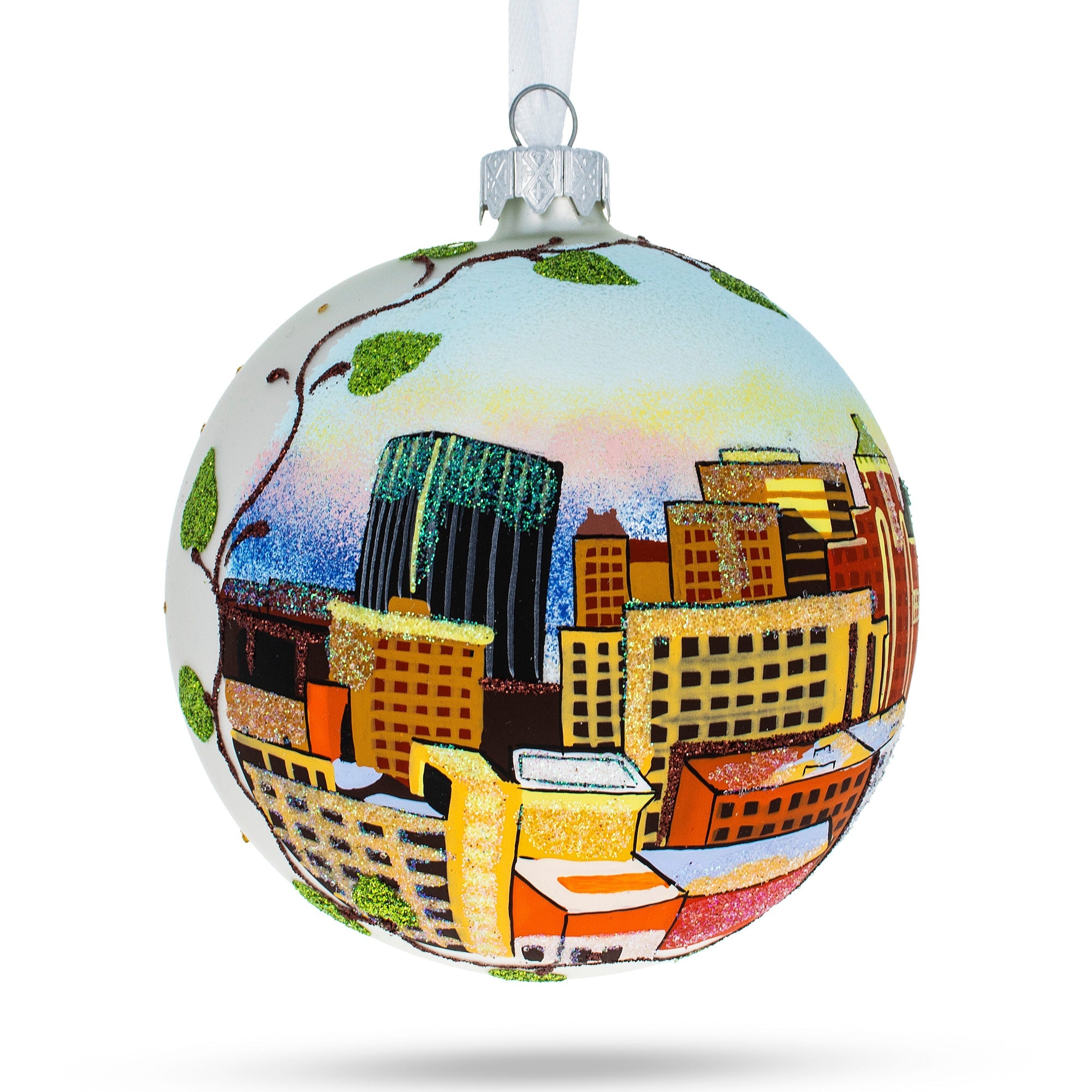 El Paso, Texas, Usa Glass Ball Christmas Ornament 4 Inches