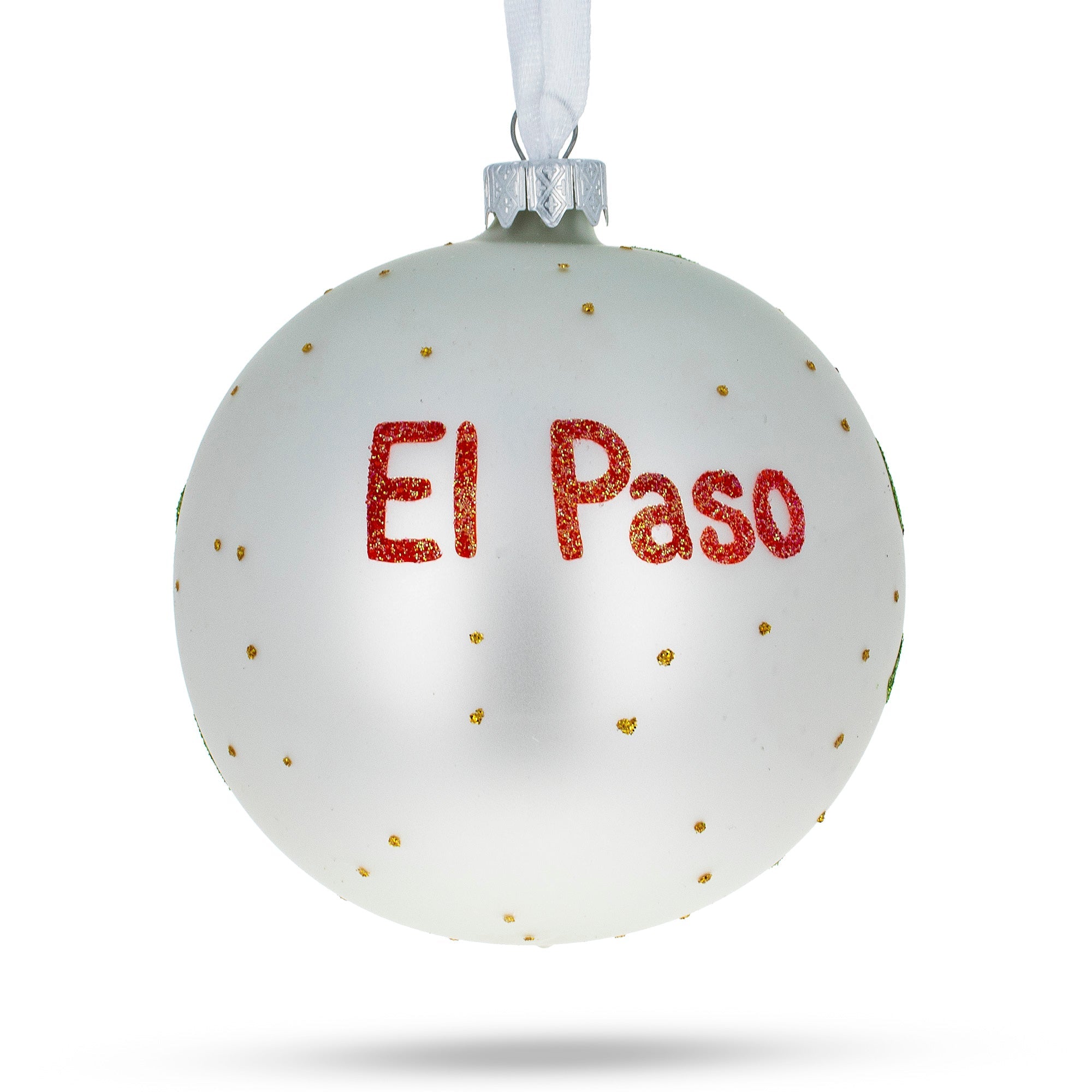 El Paso, Texas, Usa Glass Ball Christmas Ornament 4 Inches