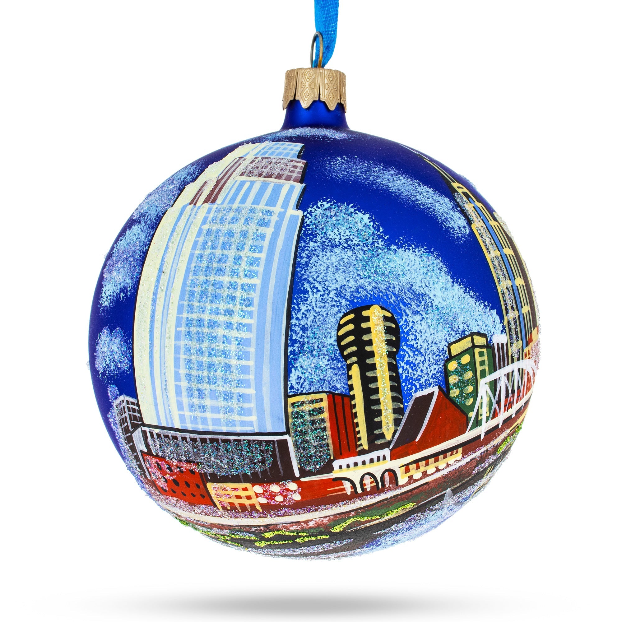 Nashville, Tennessee, Usa Glass Ball Christmas Ornament 4 Inches