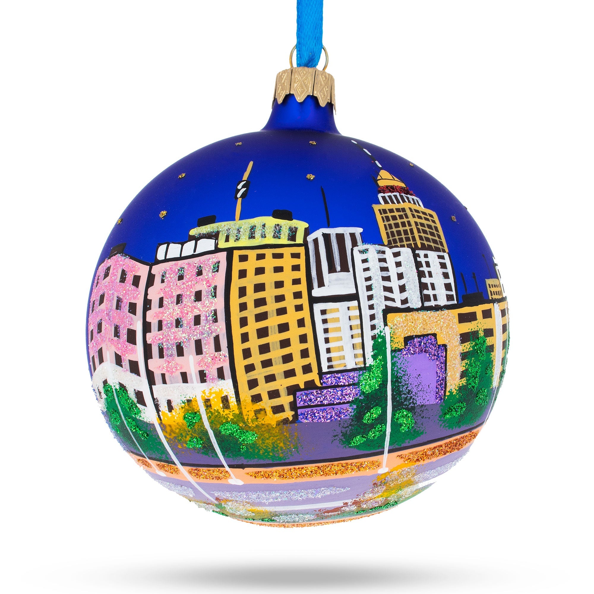 Fresno, California, Usa Glass Ball Christmas Ornament 4 Inches