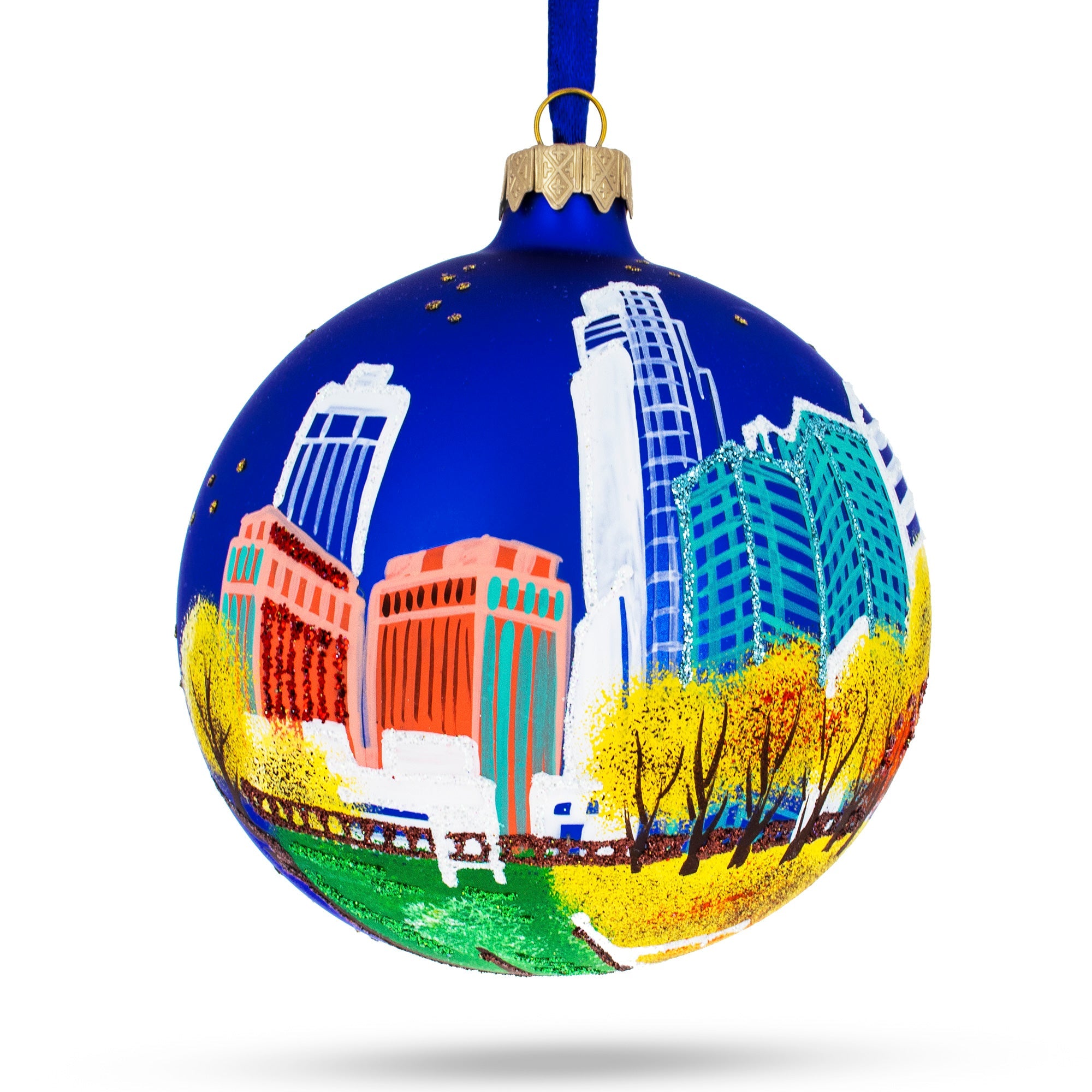 Omaha, Nebraska, Usa Glass Ball Christmas Ornament 4 Inches