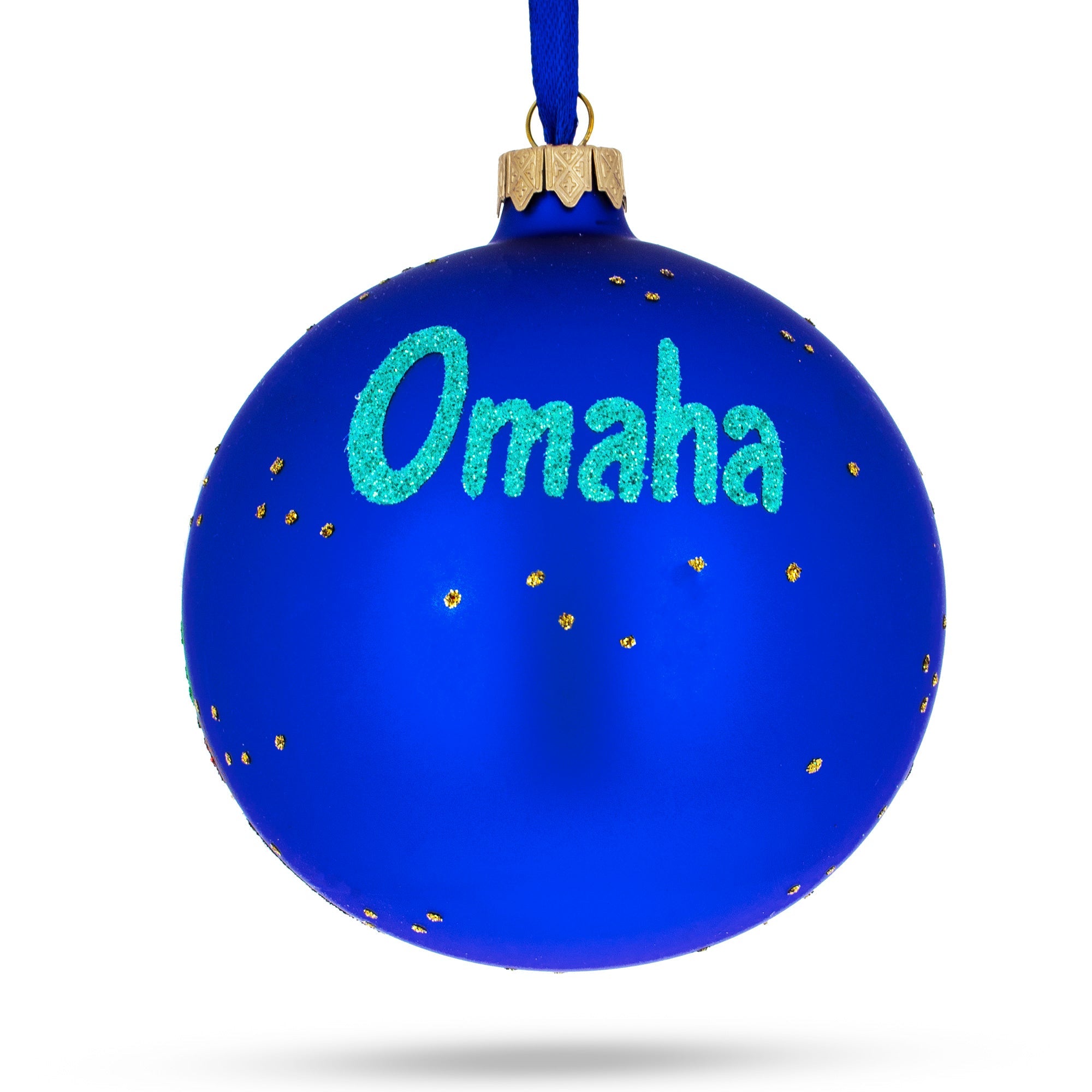 Omaha, Nebraska, Usa Glass Ball Christmas Ornament 4 Inches