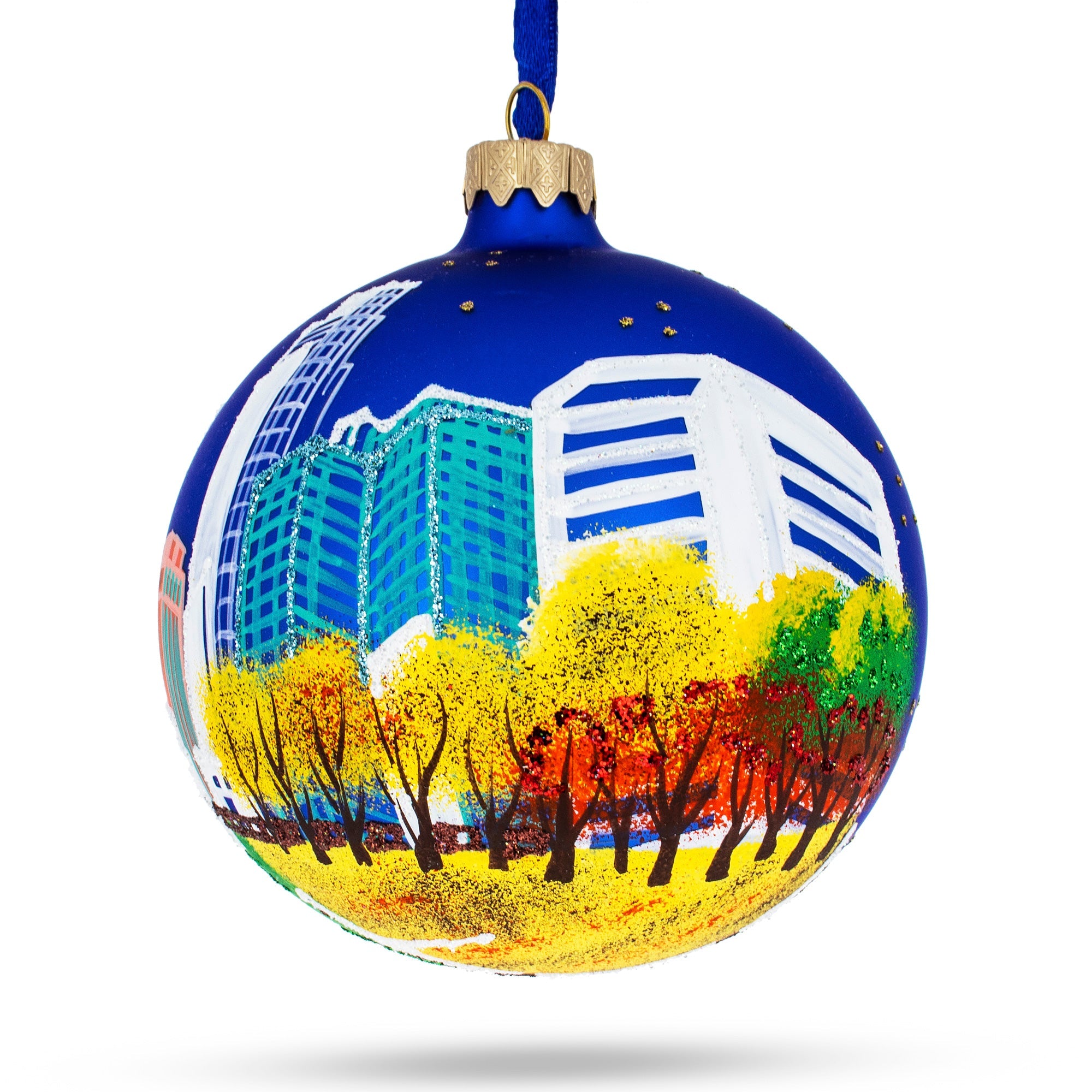 Omaha, Nebraska, Usa Glass Ball Christmas Ornament 4 Inches