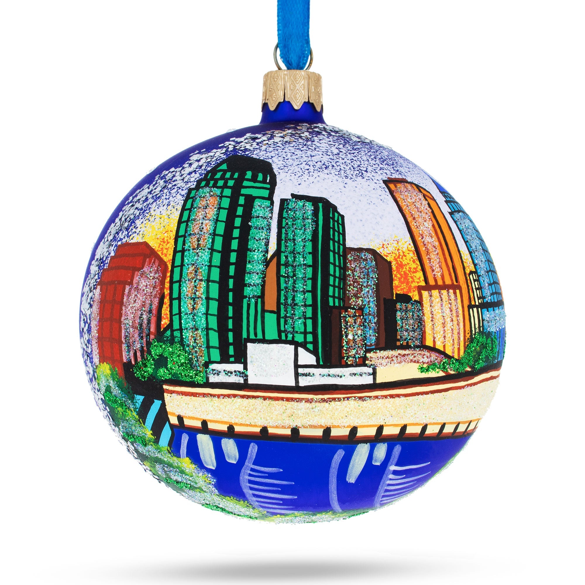 Tampa, Florida, Usa Glass Ball Christmas Ornament 4 Inches