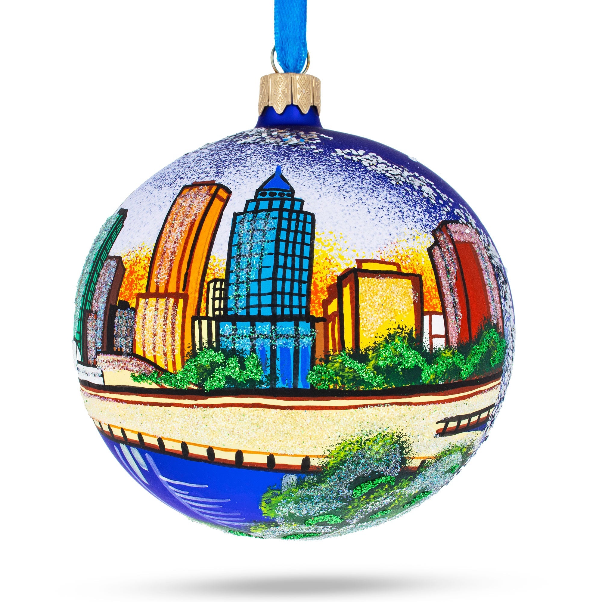 Tampa, Florida, Usa Glass Ball Christmas Ornament 4 Inches