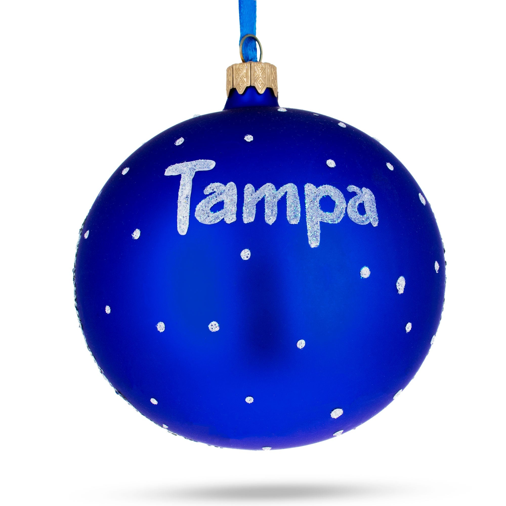 Tampa, Florida, Usa Glass Ball Christmas Ornament 4 Inches