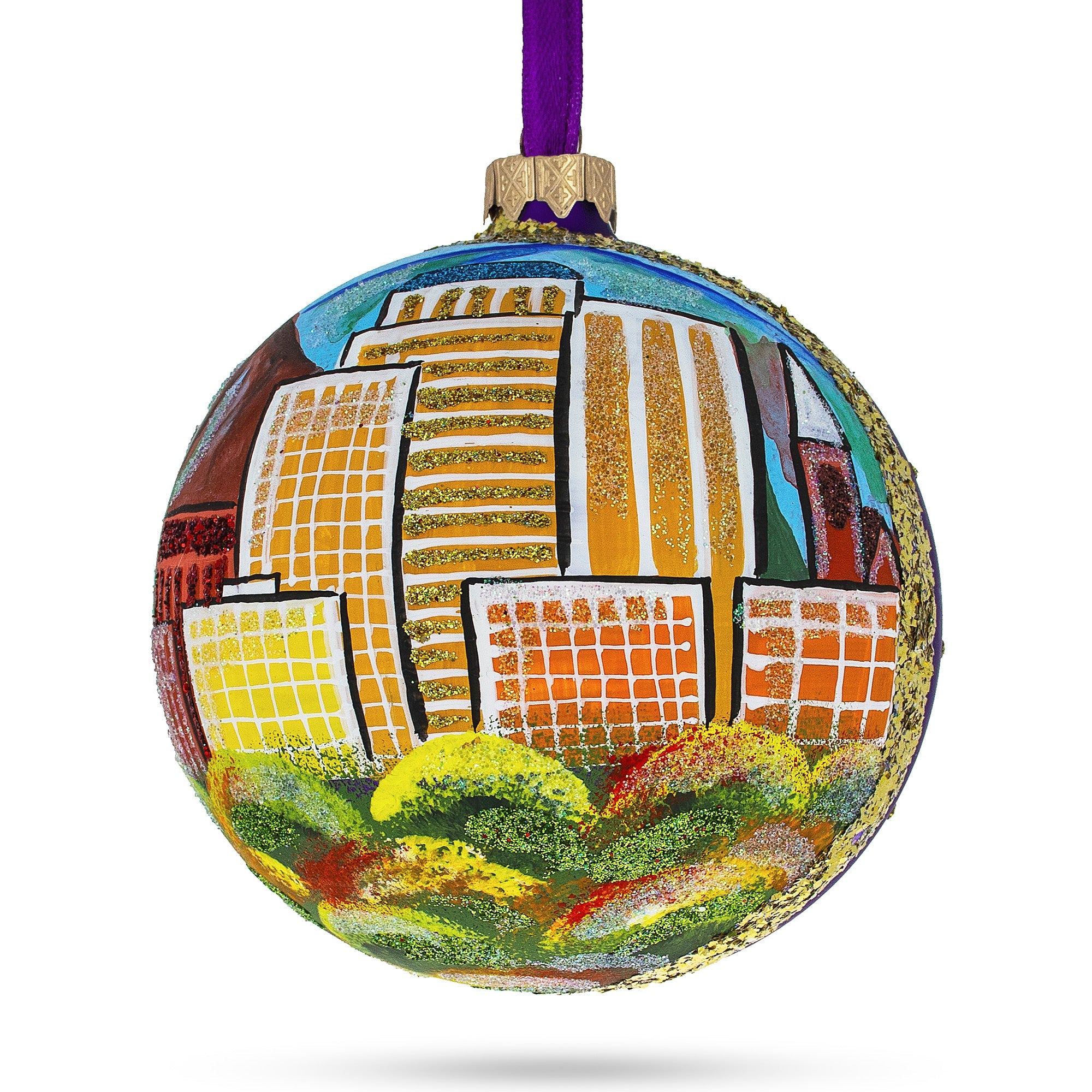 Colorado Springs, Colorado, Usa Glass Ball Christmas Ornament 4 Inches