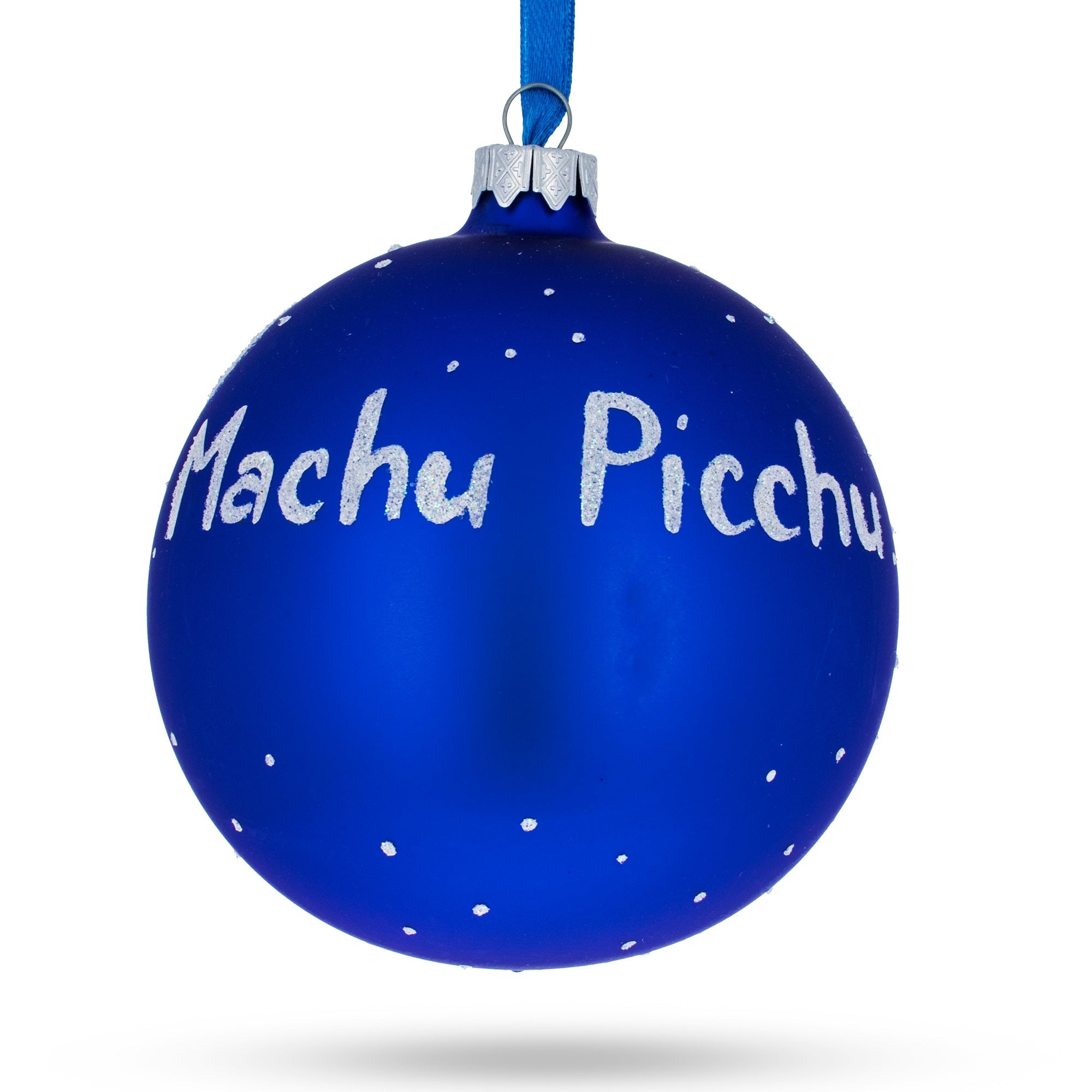 Machu Picchu, Peru Glass Christmas Ball Ornament 4 Inches