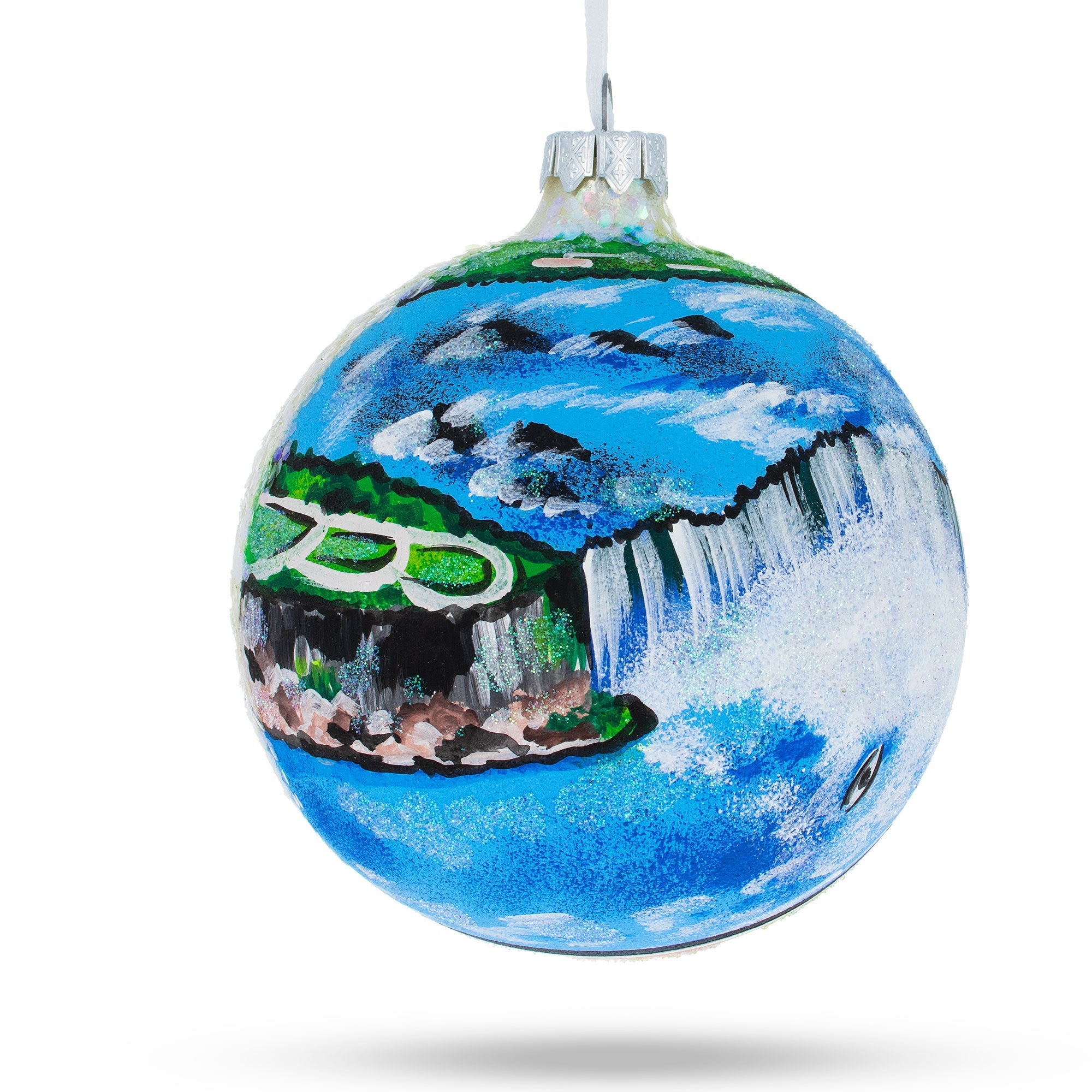 Niagara Falls, Canada Usa Glass Ball Christmas Ornament 4 Inches