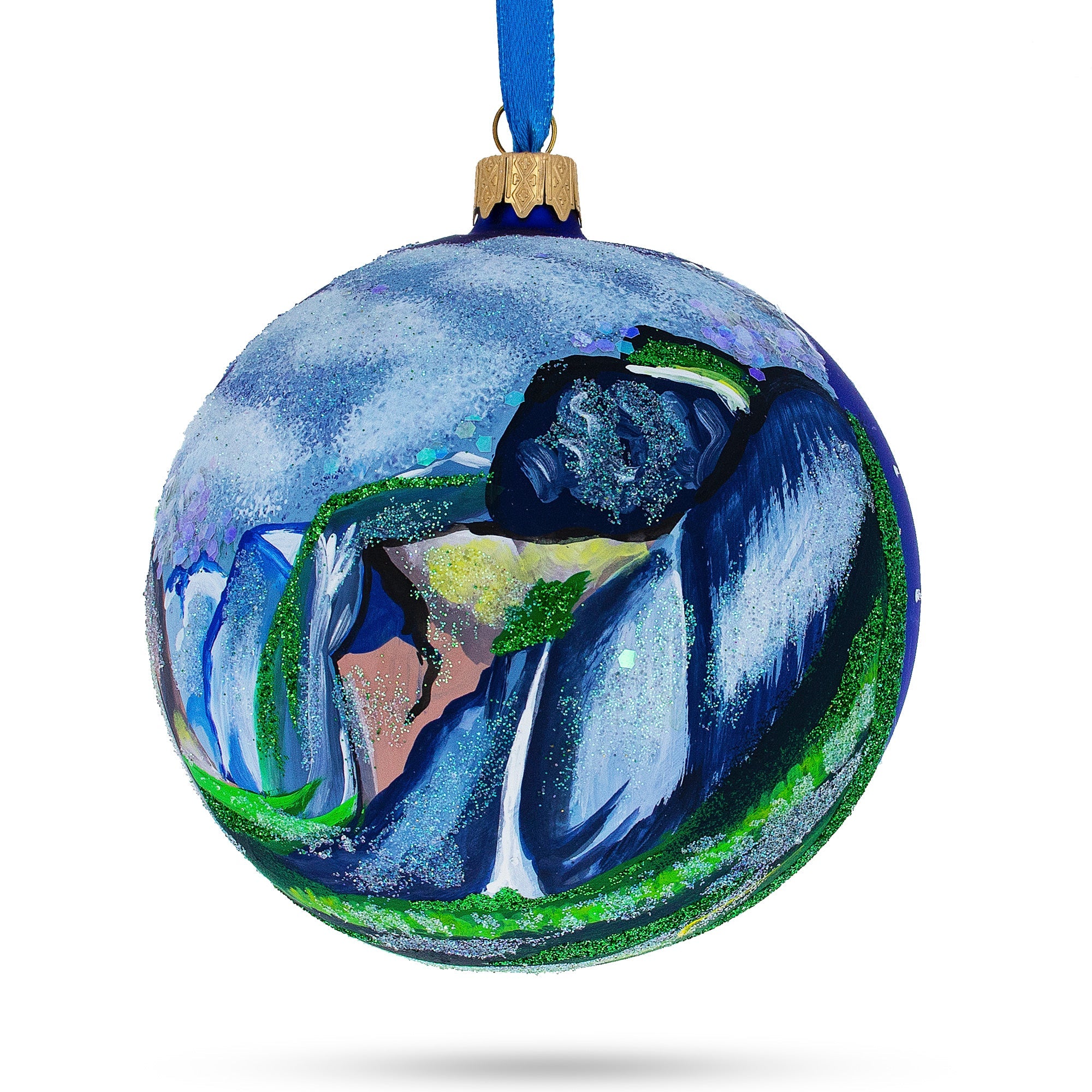 Yosemite National Park, Sierra Nevada California Glass Ball Christmas Ornament 4 Inches