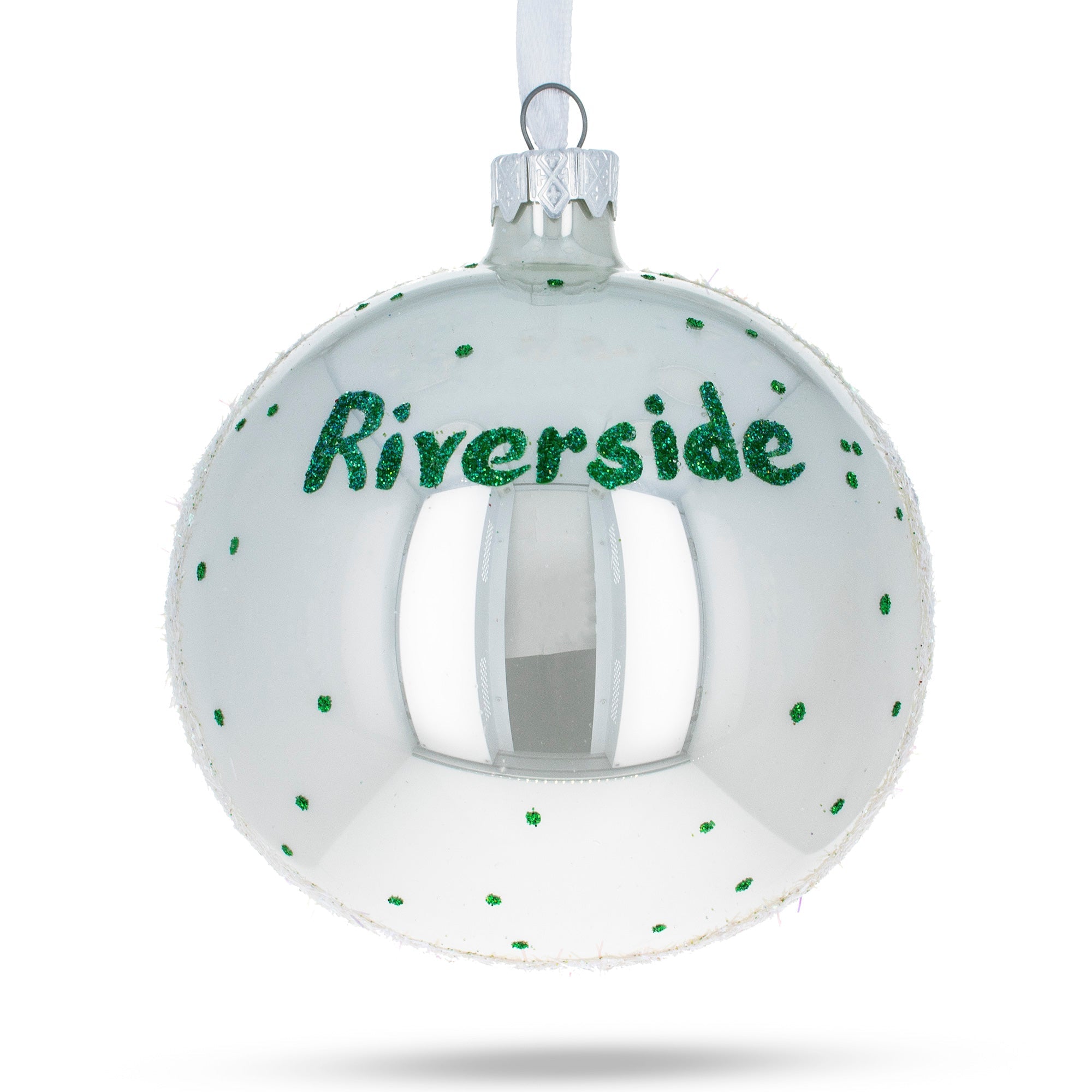 Riverside, California Glass Ball Christmas Ornament 4 Inches