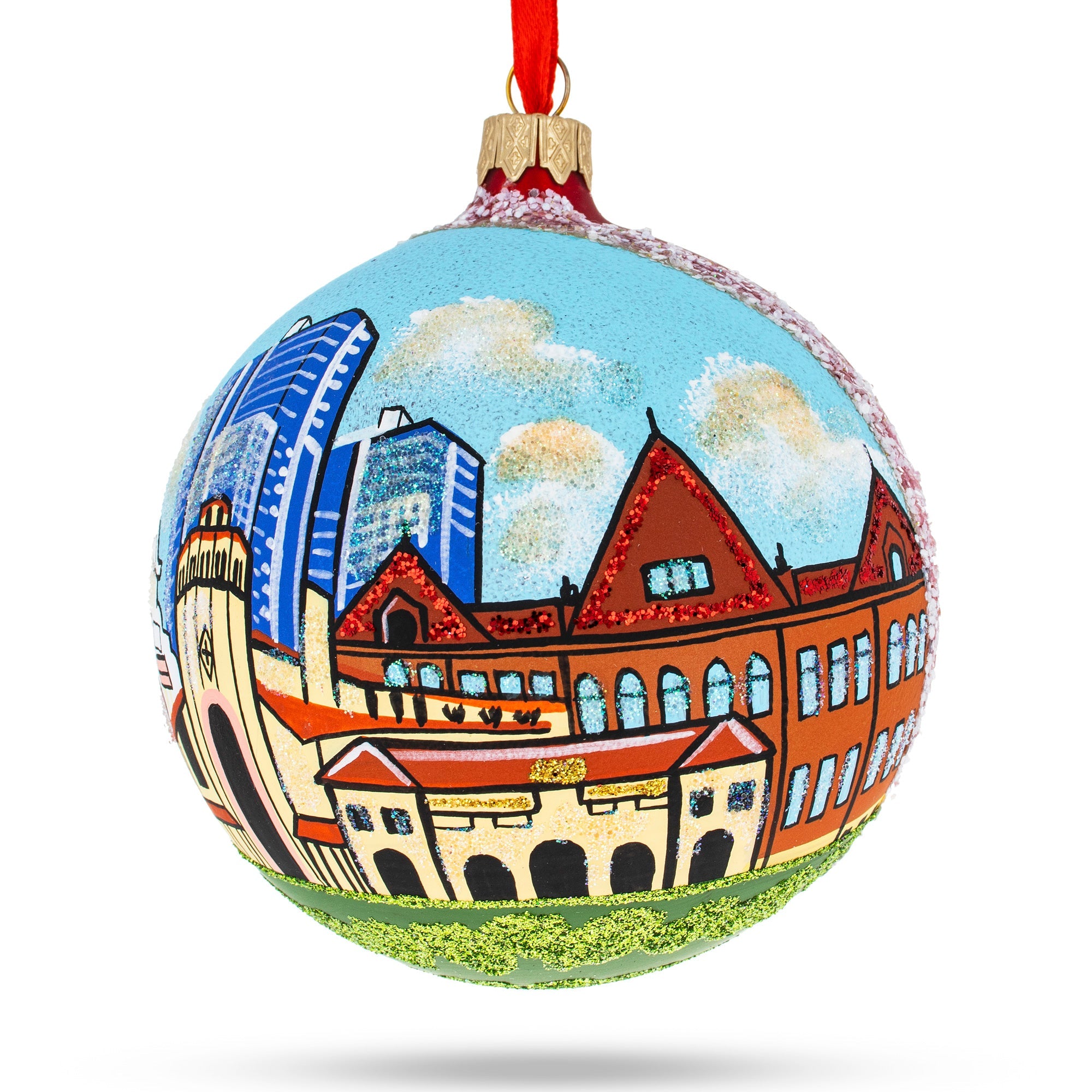 Santa Ana, California Glass Ball Christmas Ornament 4 Inches