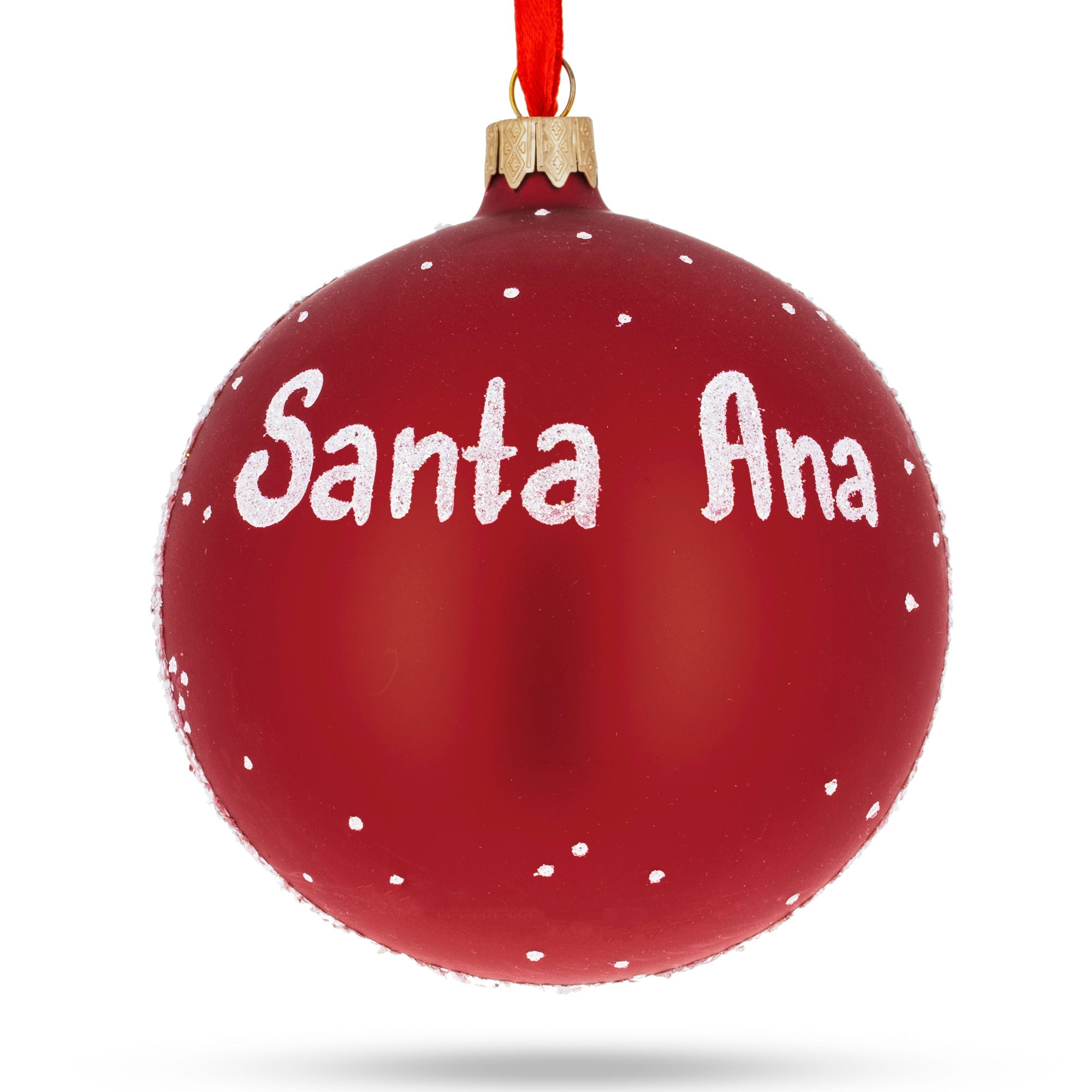 Santa Ana, California Glass Ball Christmas Ornament 4 Inches