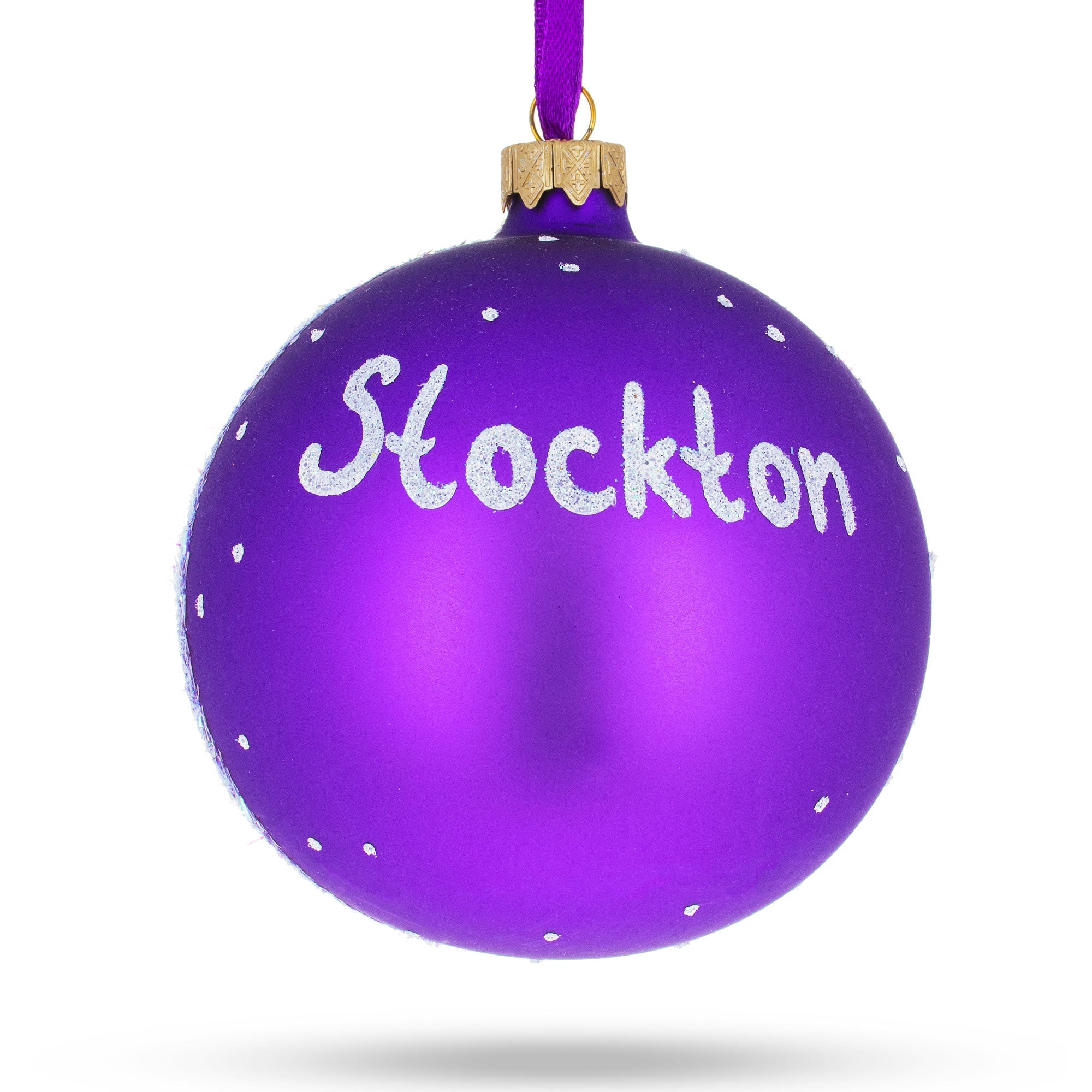 Stockton, California Glass Ball Christmas Ornament 4 Inches