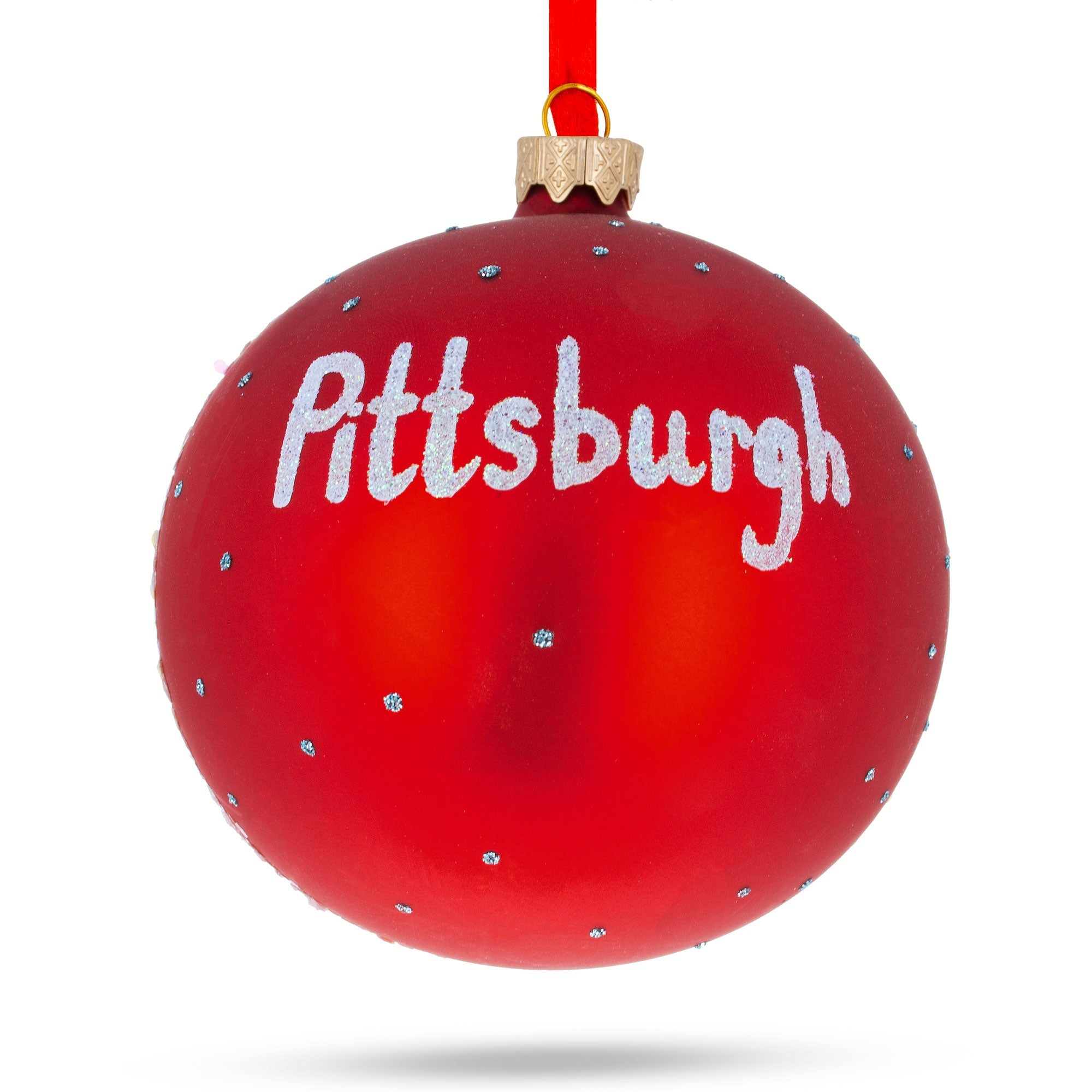 Pittsburgh, Pennsylvania Glass Ball Christmas Ornament 4 Inches