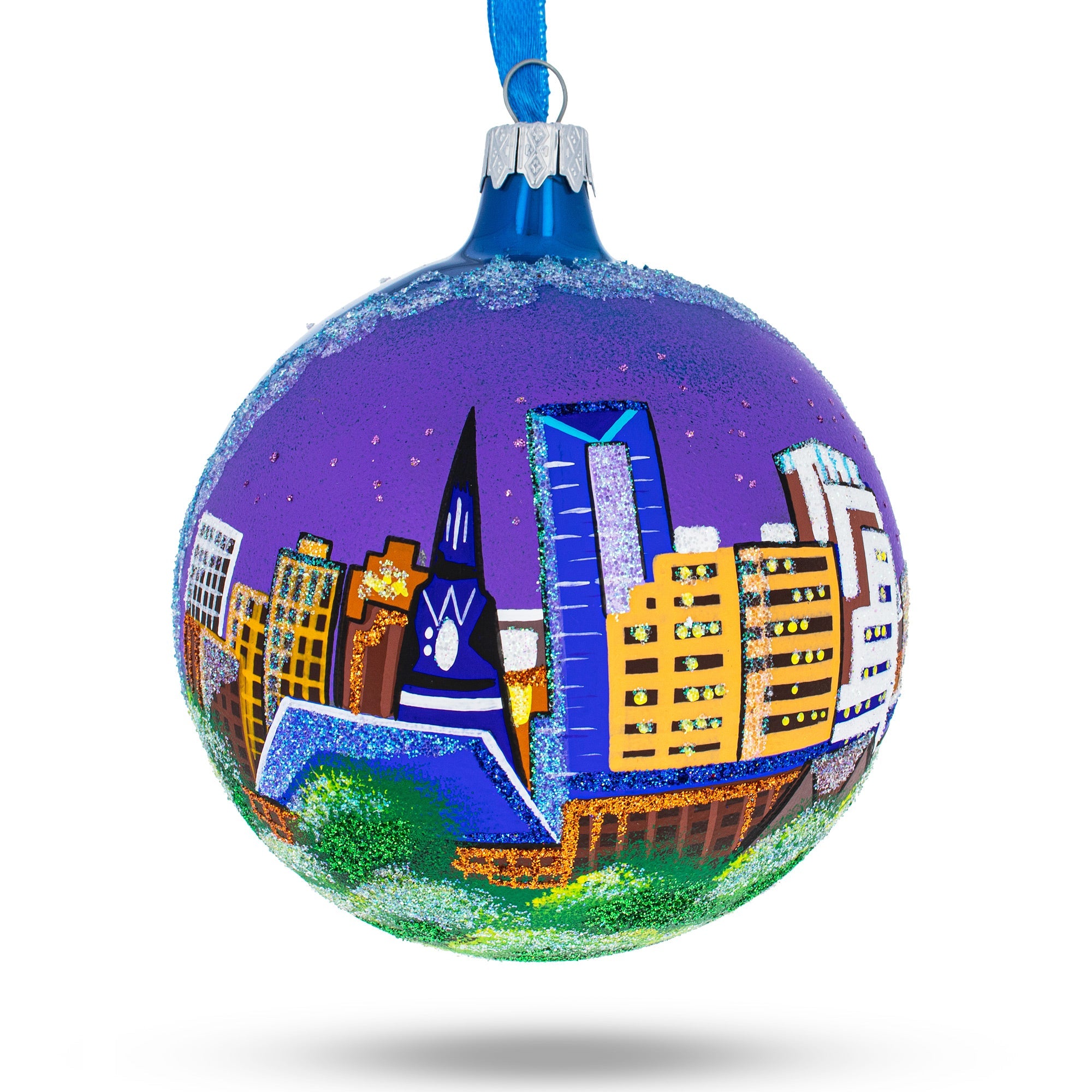 Lexington, Kentucky Glass Ball Christmas Ornament 4 Inches