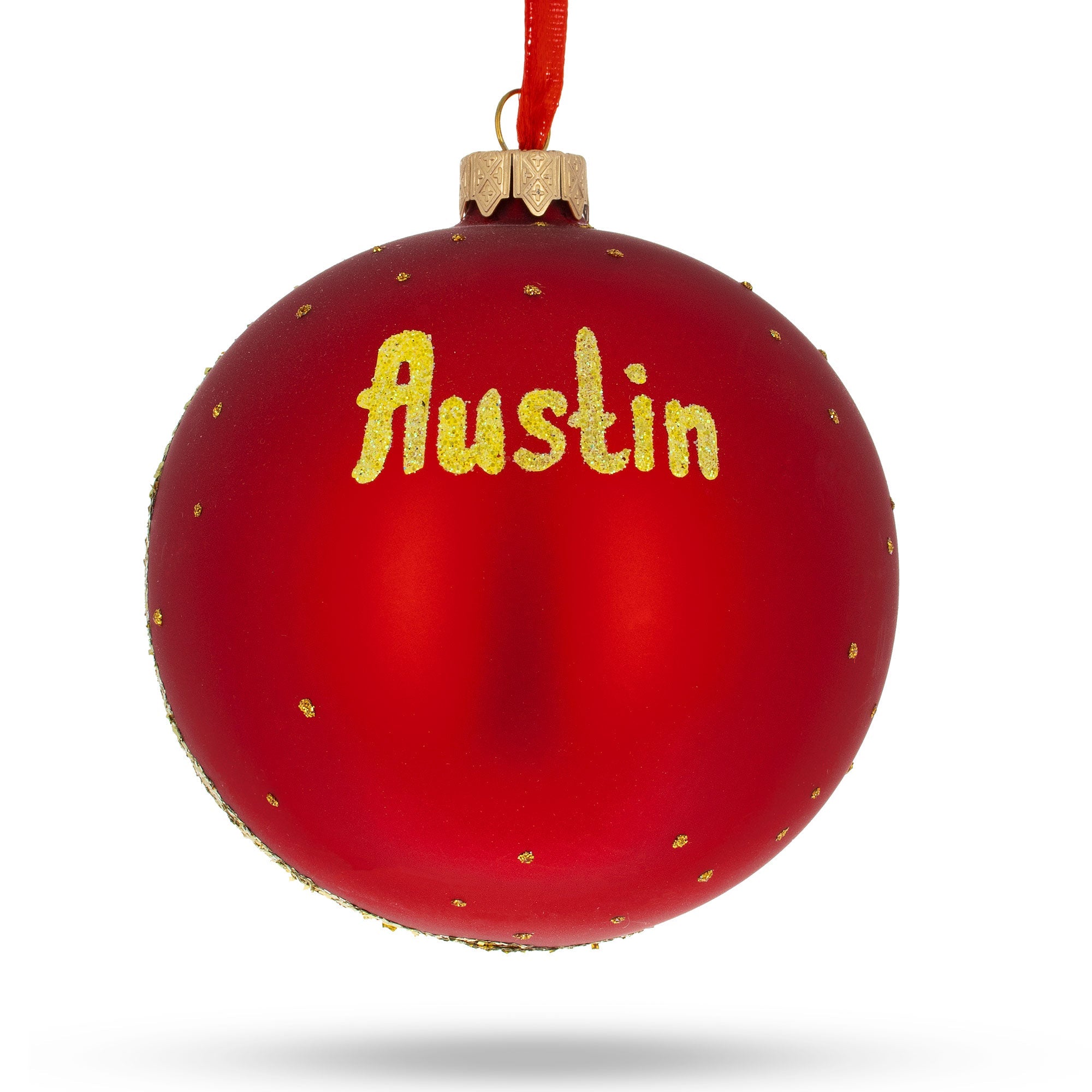 Austin, Texas Glass Ball Christmas Ornament 4 Inches