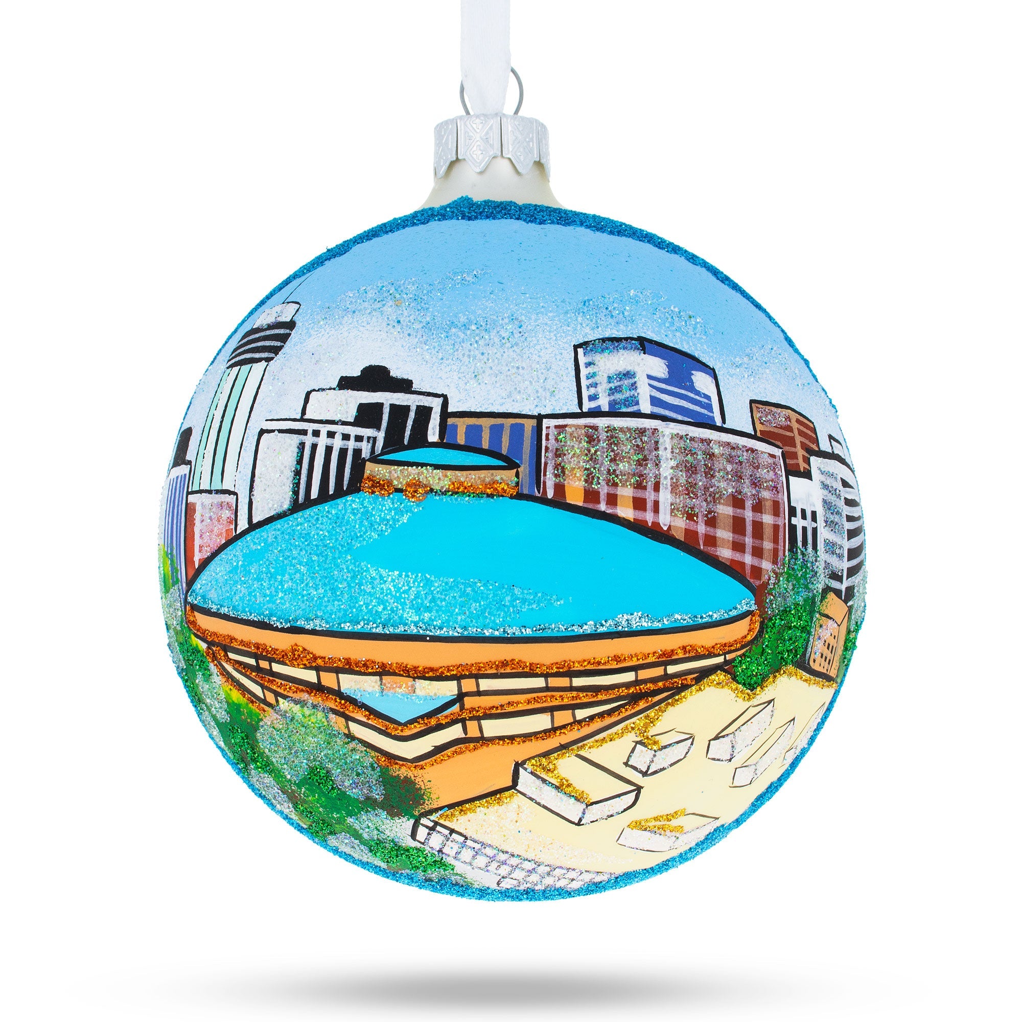 Wichita, Kansas Glass Ball Christmas Ornament 4 Inches