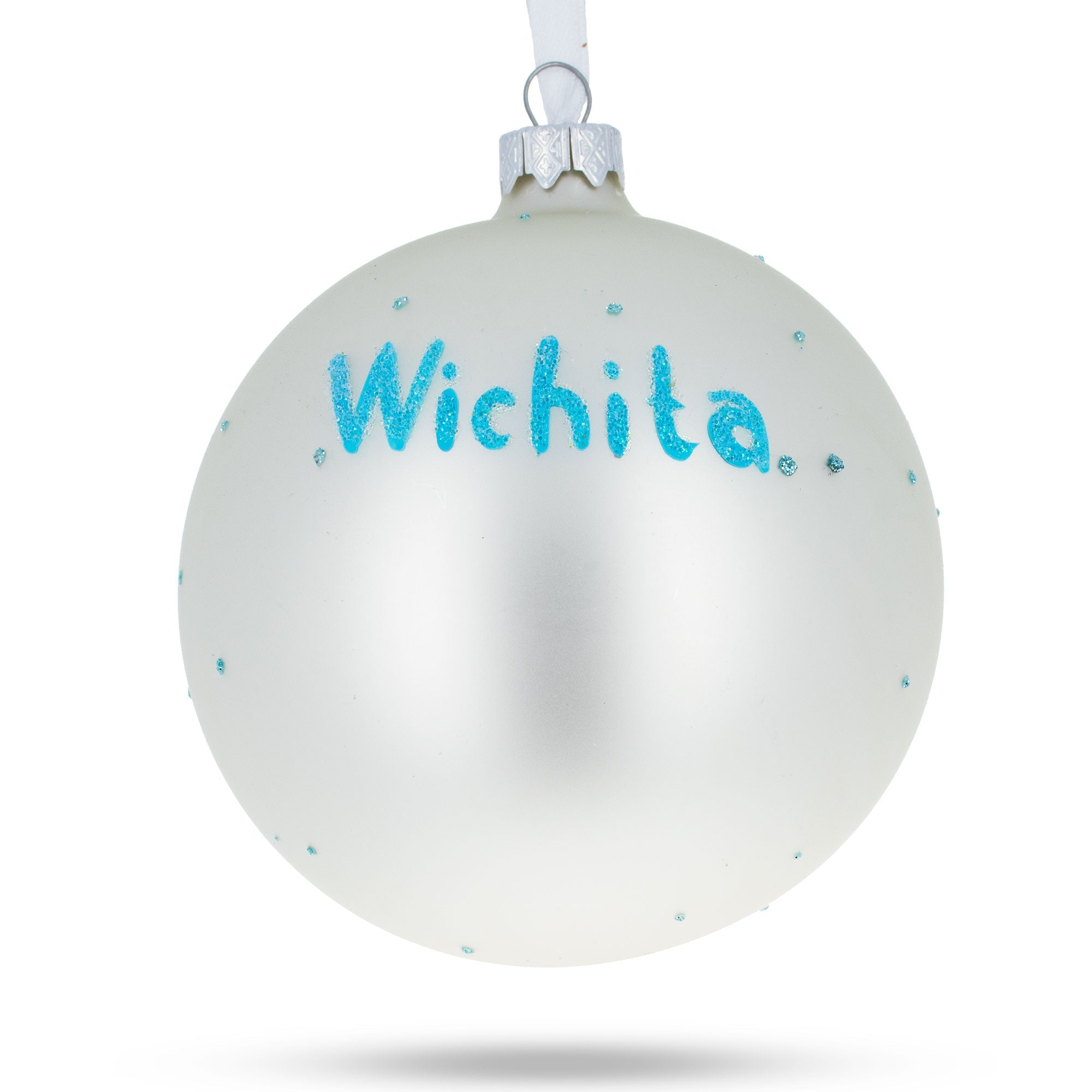 Wichita, Kansas Glass Ball Christmas Ornament 4 Inches