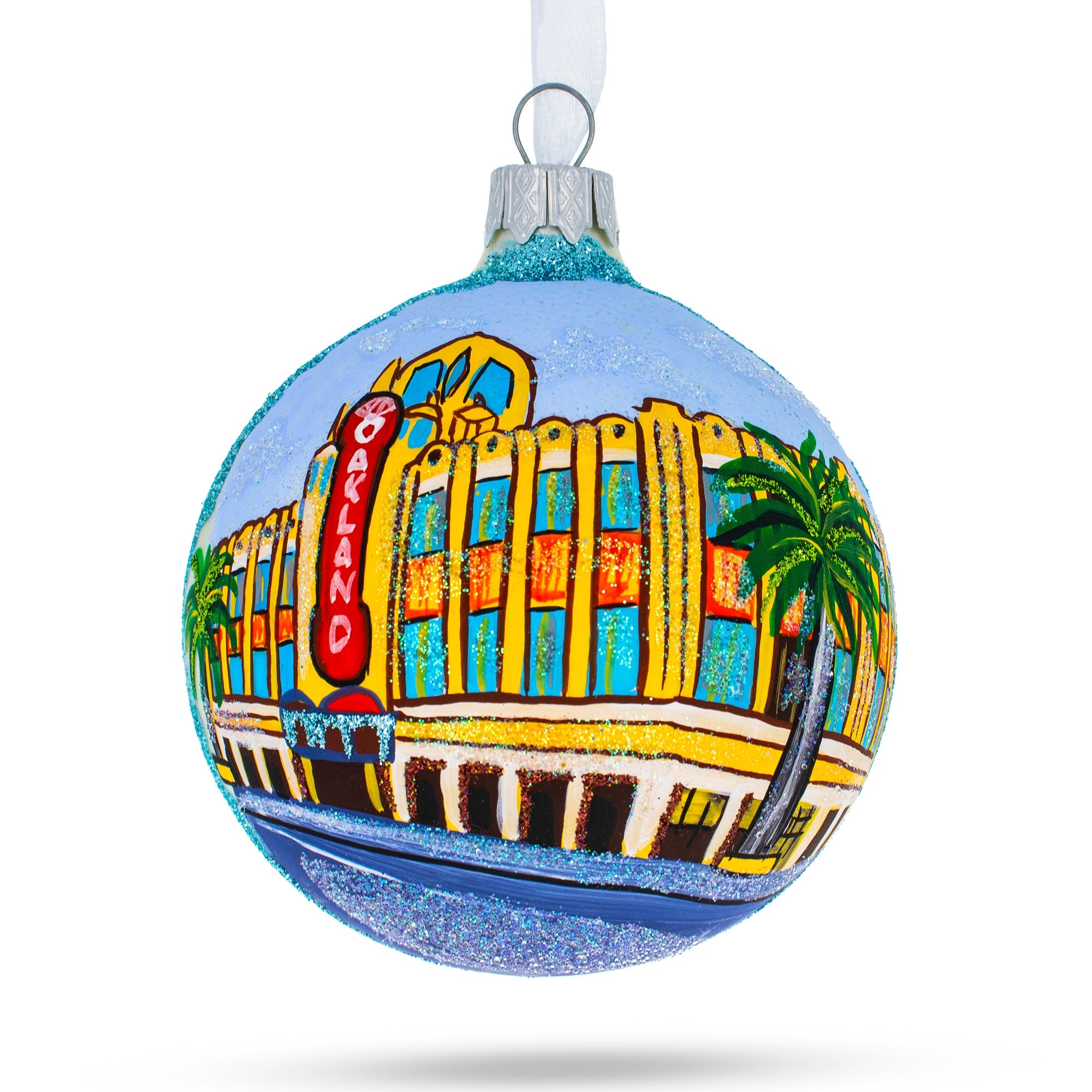 Oakland, California Glass Ball Christmas Ornament 3.25 Inches