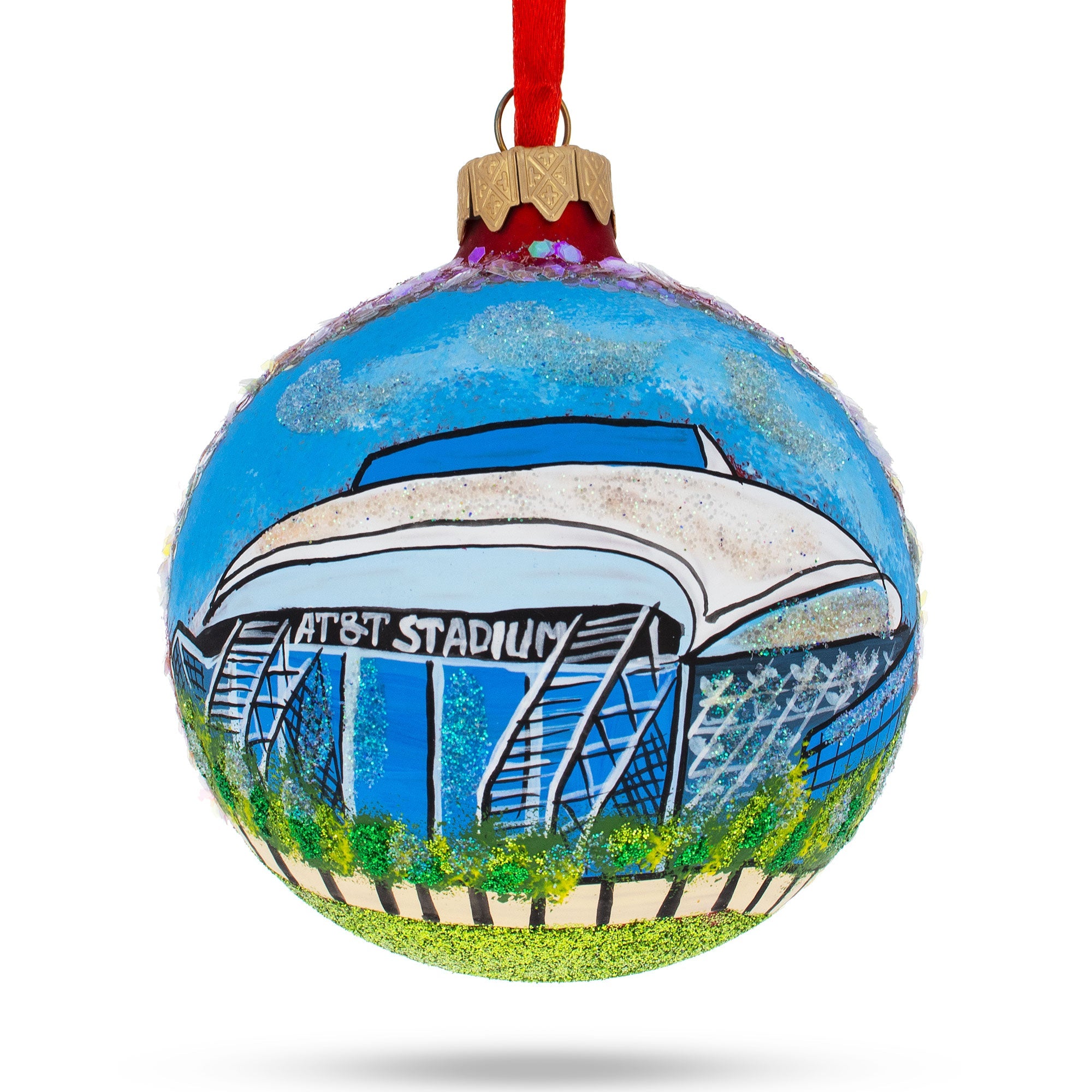 Arlington, Texas Glass Ball Christmas Ornament 3.25 Inches