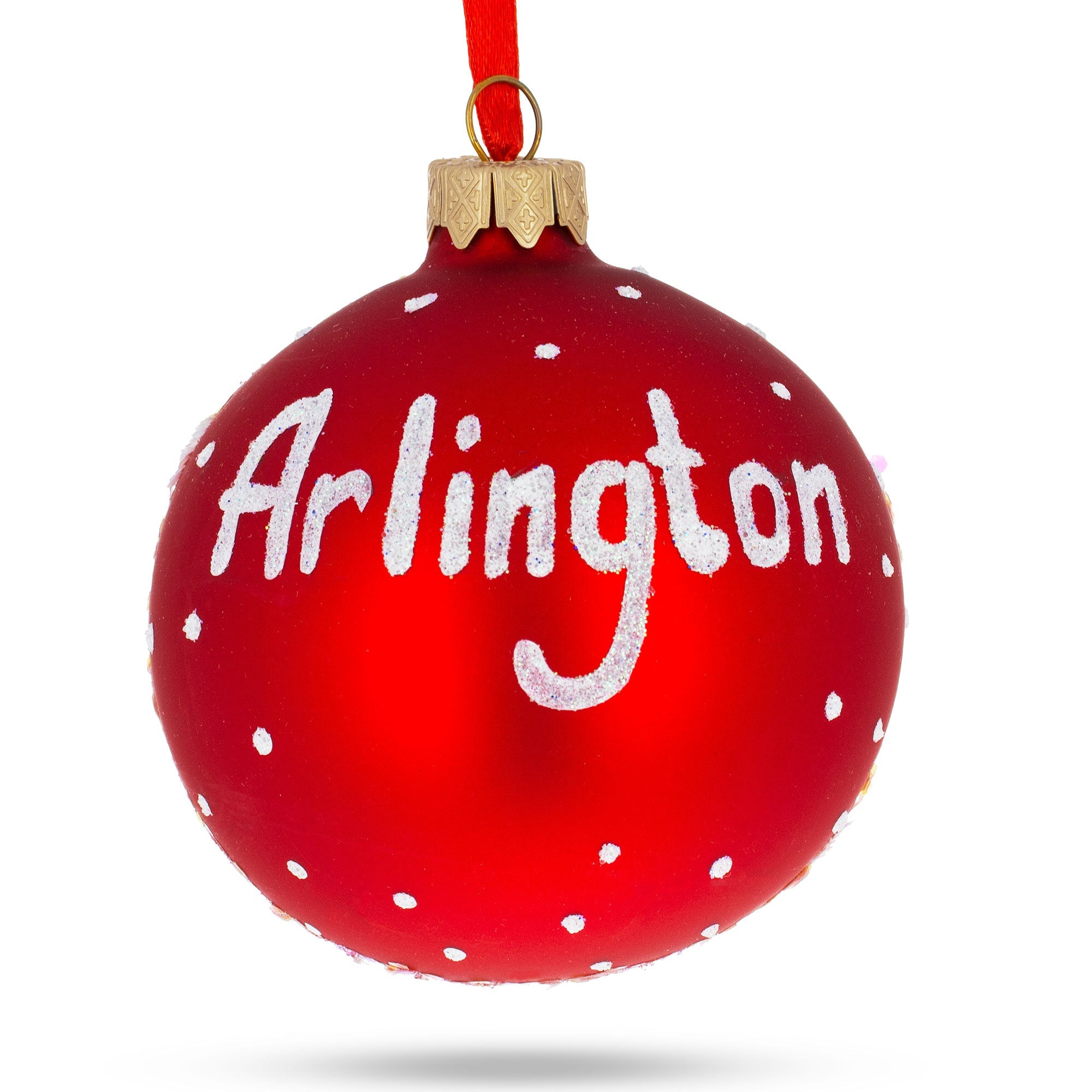 Arlington, Texas Glass Ball Christmas Ornament 3.25 Inches