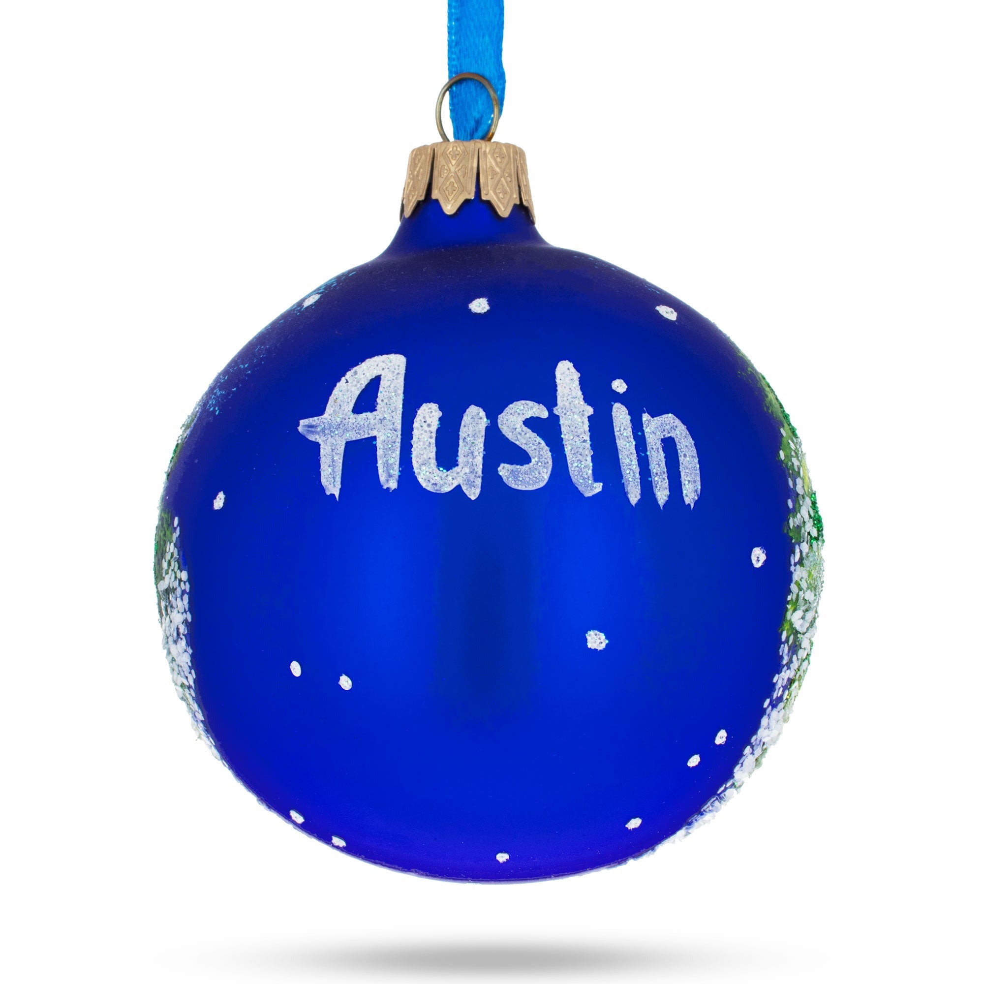 Austin, Texas Glass Ball Christmas Ornament 3.25 Inches