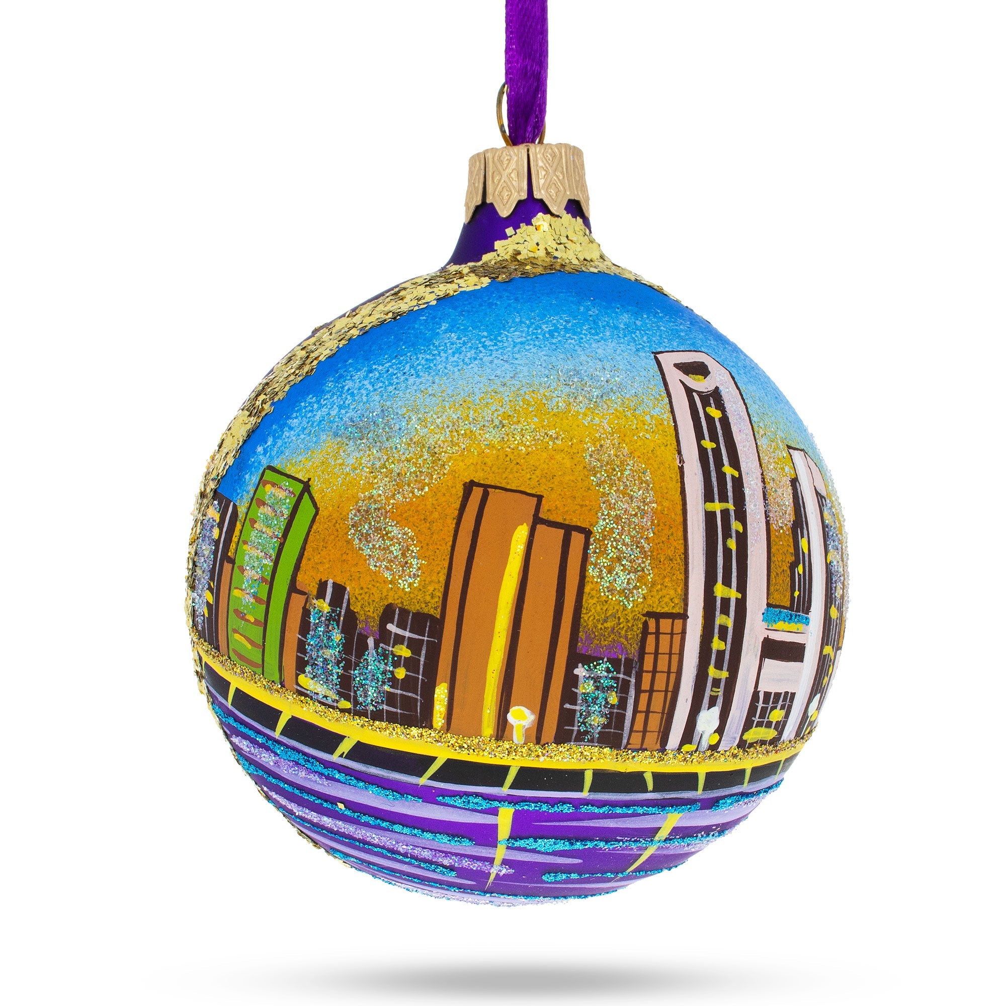 Corpus Christi, Texas Glass Ball Christmas Ornament 3.25 Inches