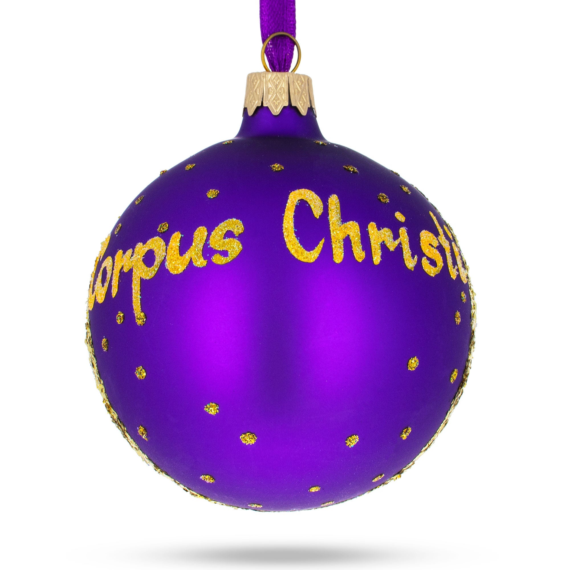 Corpus Christi, Texas Glass Ball Christmas Ornament 3.25 Inches