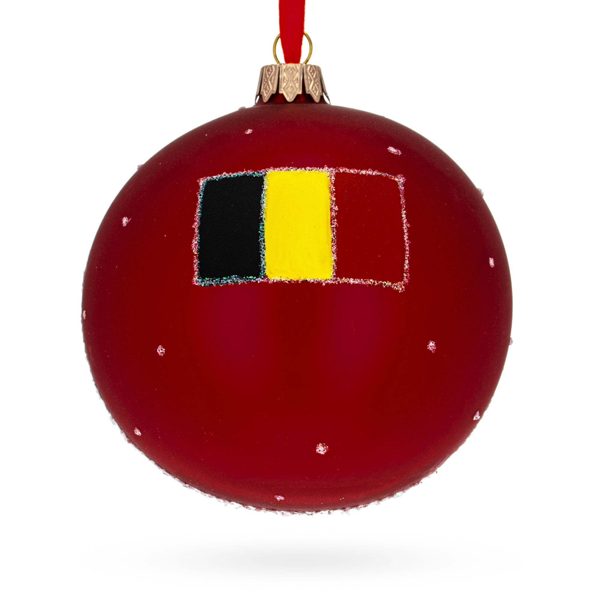 The Grand Place, Brussels, Belgium Glass Ball Christmas Ornament 4 Inches