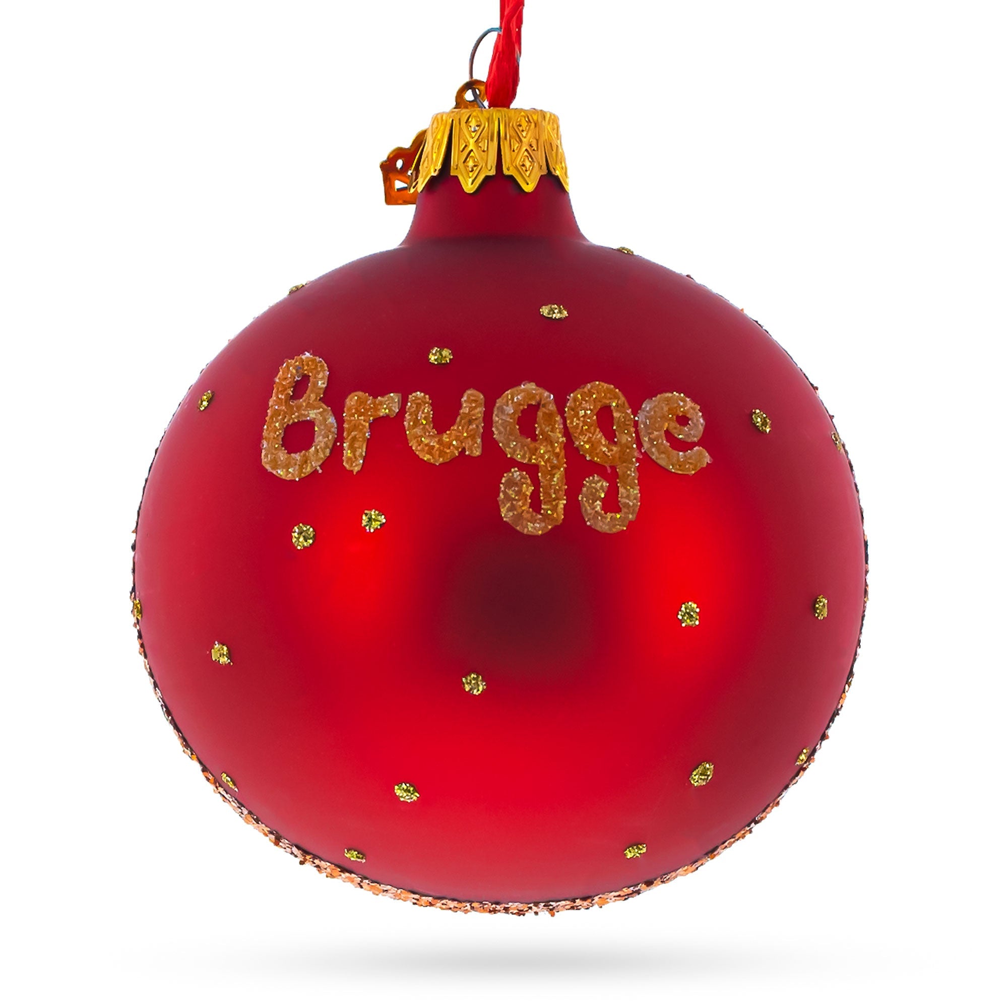 Markt Of Bruges, Belgium Glass Ball Christmas Ornament 3.25 Inches