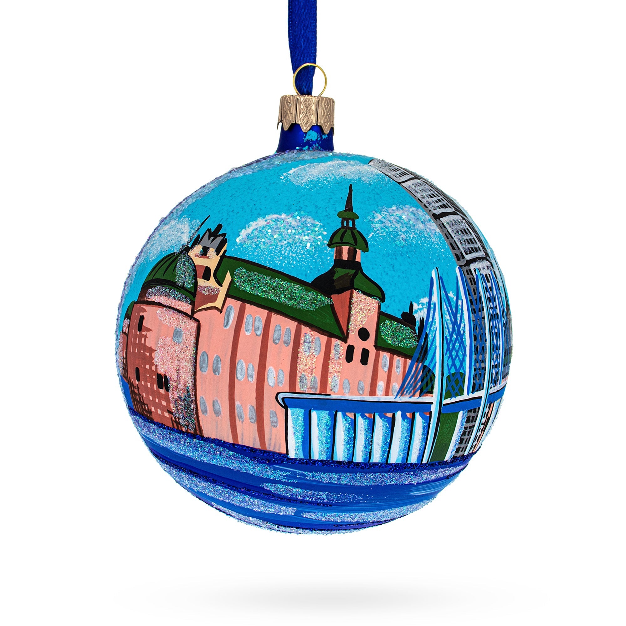 Vadstena Castle, Stockholm, Sweden Glass Ball Christmas Ornament 4 Inches